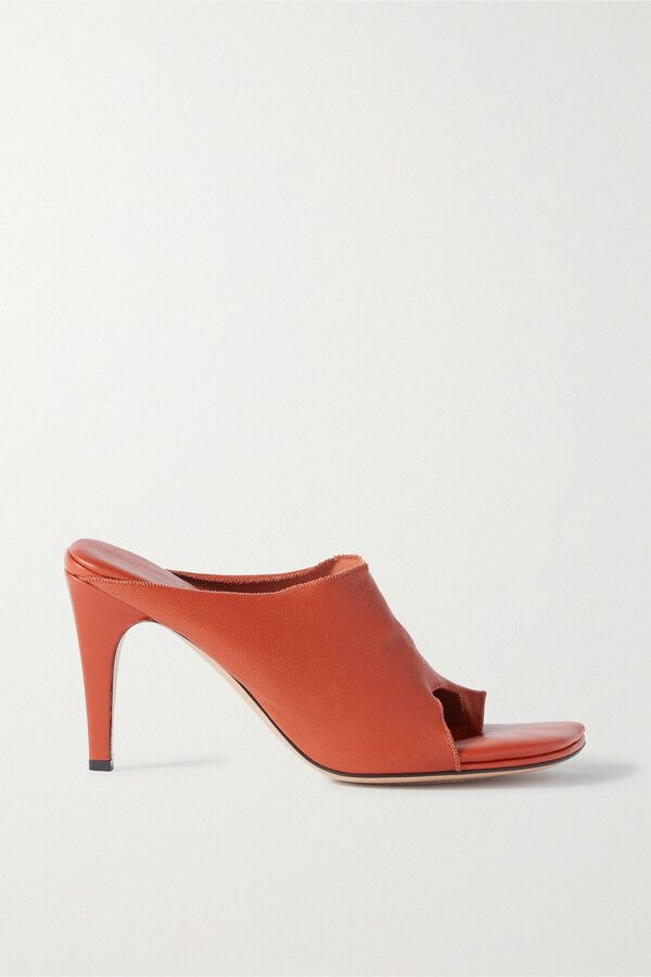 Bottega Veneta o1y0725 Spike Heel Mules in Brick Red Size US 6 / IT 36 - 1 Thumbnail