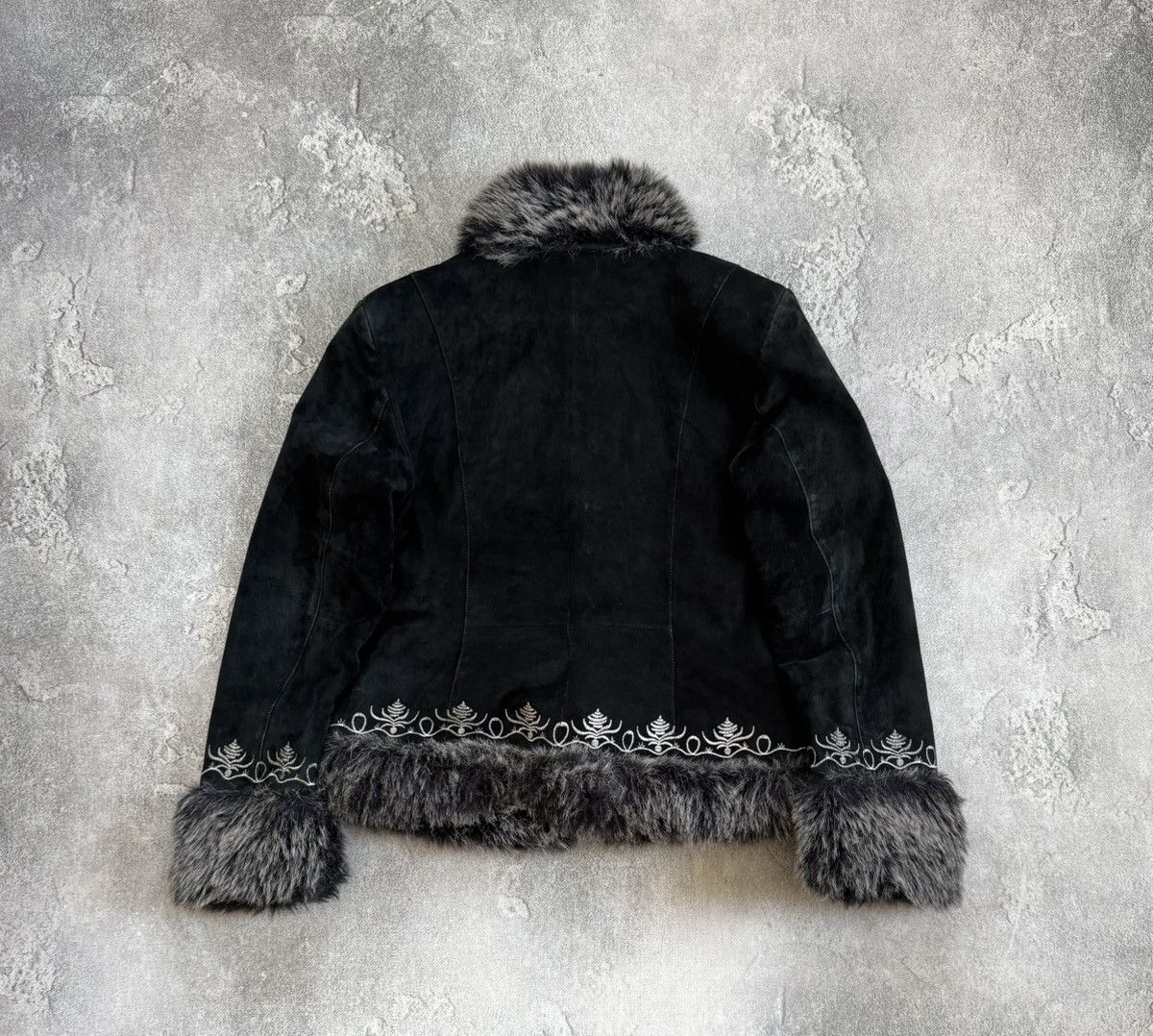 Miss Sixty Heine suede retro fur faux jacket coat black if six was nine Size XL / US 12-14 / IT 48-50 - 13 Thumbnail