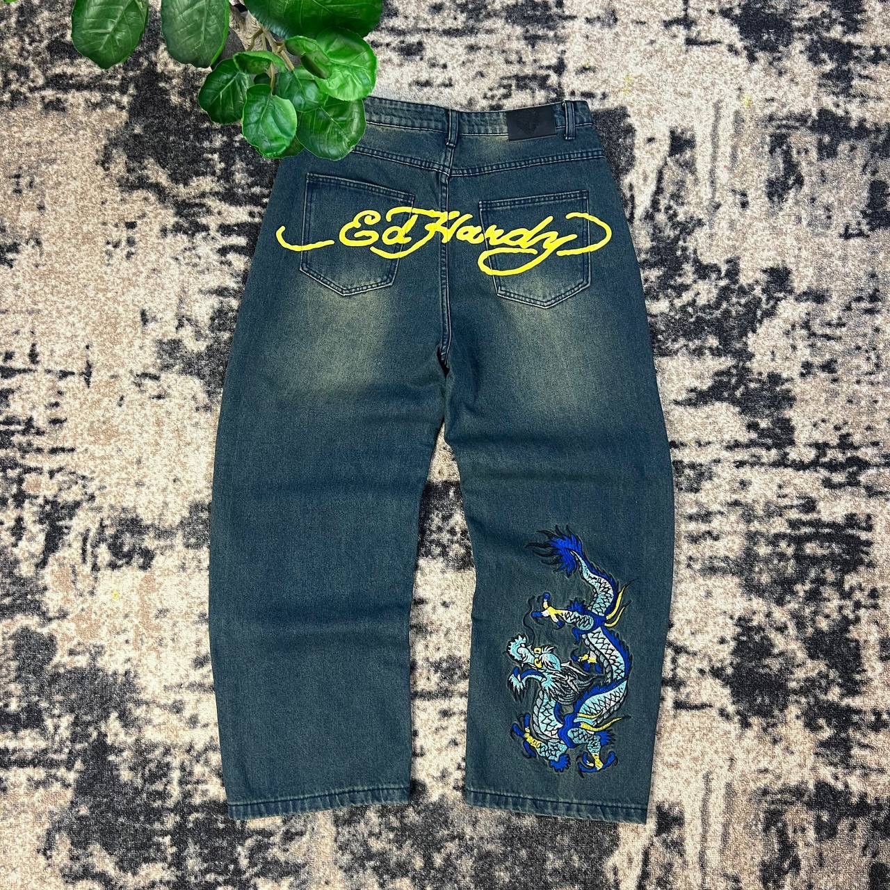 Ed Hardy x Urban Outfitters Japanese Dragon Baggy Jeans