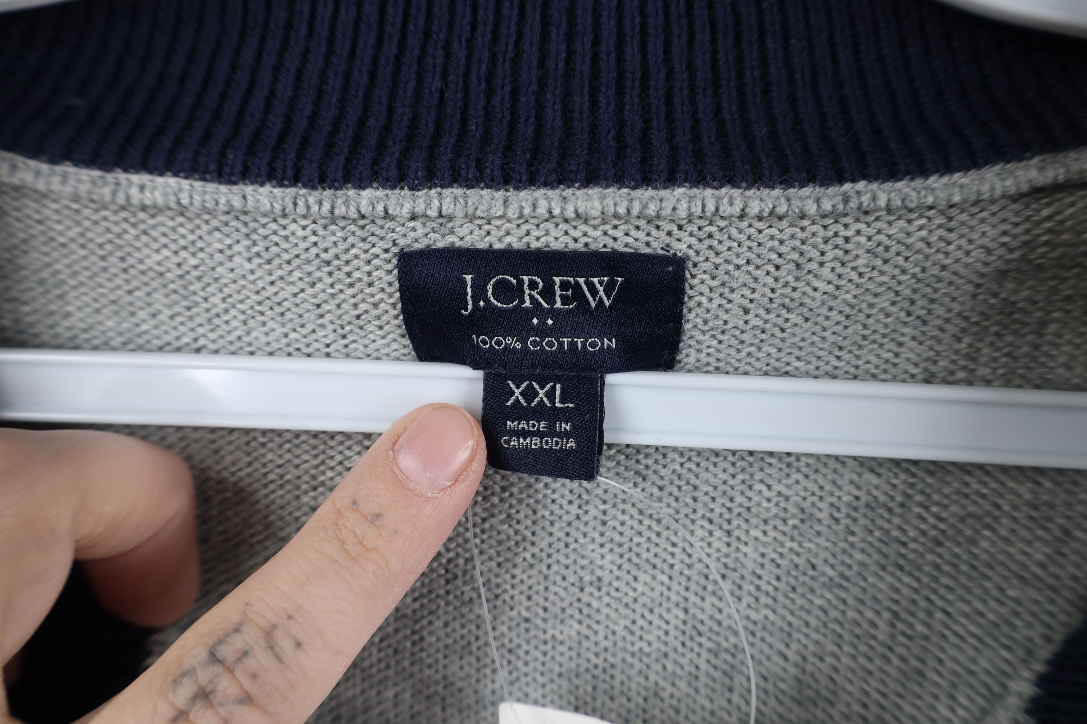 J.Crew New J Crew Cotton Ribbed Knit Half Zip Pullover Sweater Gray Size US XXL / EU 58 / 5 - 4 Thumbnail
