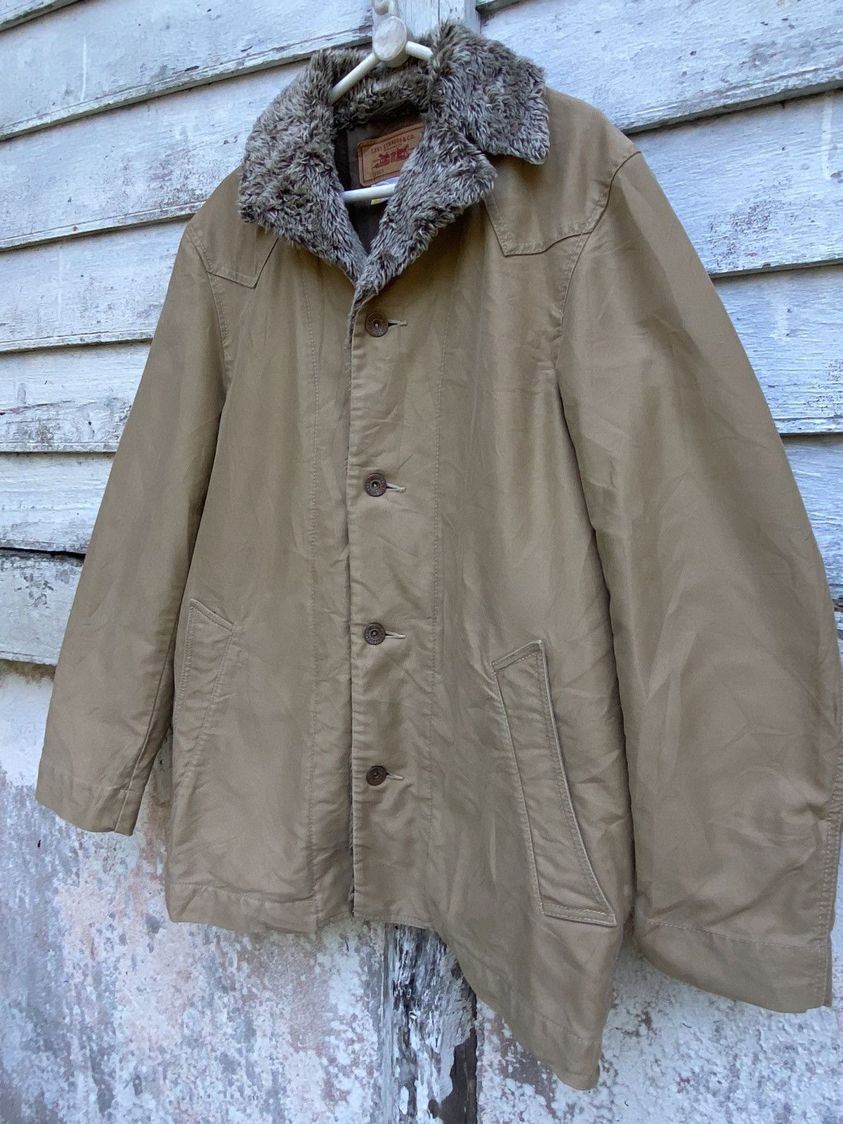 Levi's Levis Sherpa Lining Heavy Duty Cotton Jacket Size US L / EU 52-54 / 3 - 2 Thumbnail