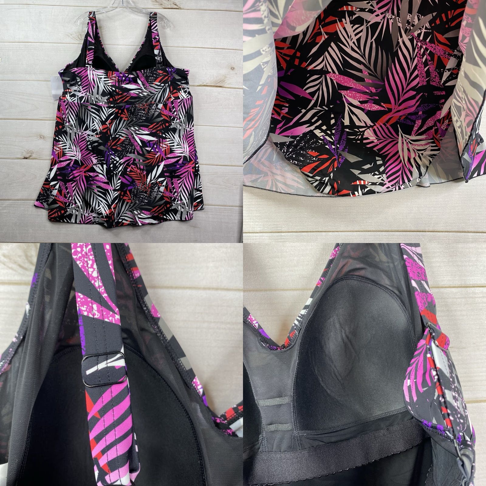 Vintage VINTAGE SwimsuitsForAll Women Swimsuit 34 Pink Palm Leaves Floral Swimsuit Dress NWT Plus Size Beach Womens Size XXS / US 00 / IT 34 - 8 Thumbnail