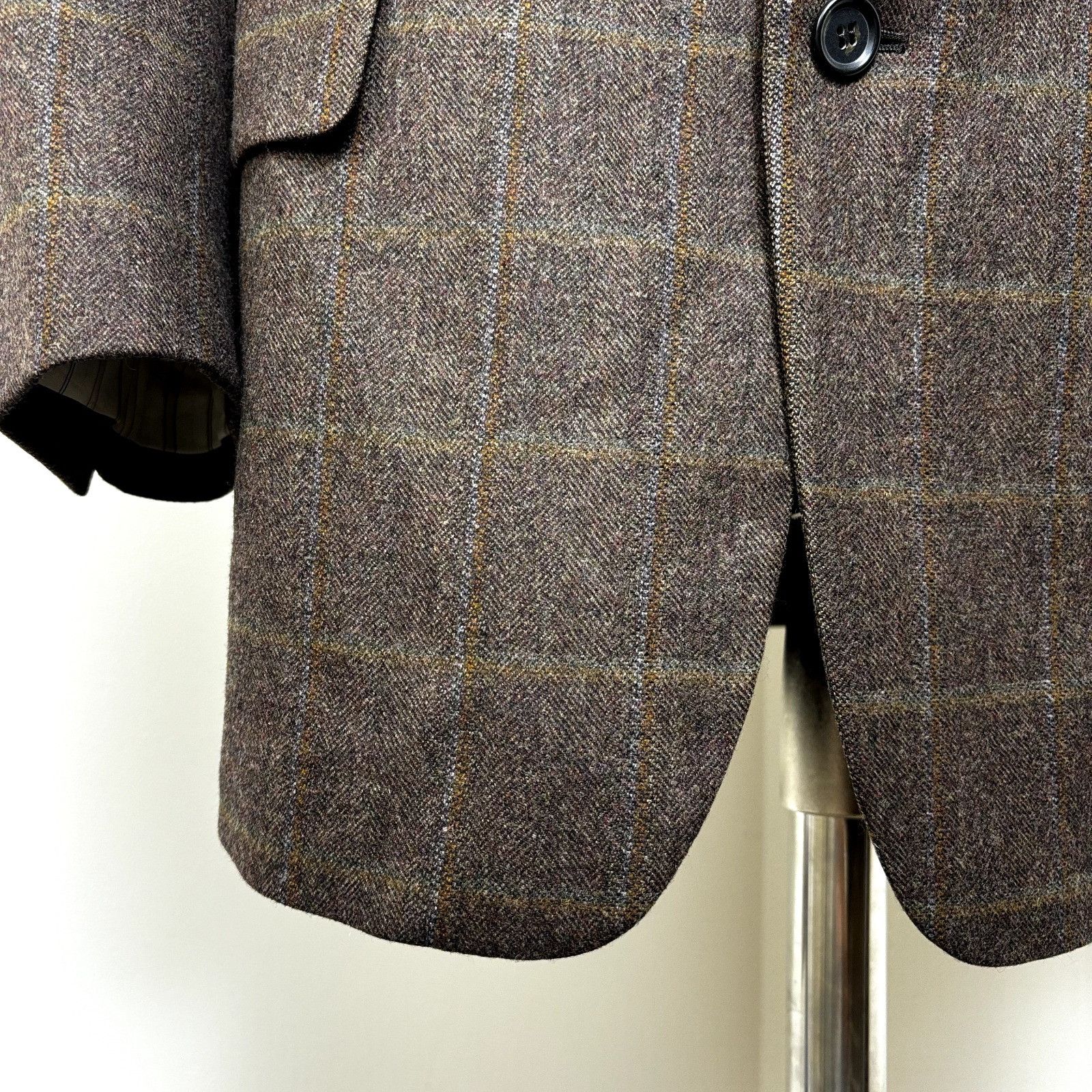 Other Gritti Zegna Sport Coat 50R It 40 US Windowpane Brown Flanne Size 40R - 11 Thumbnail