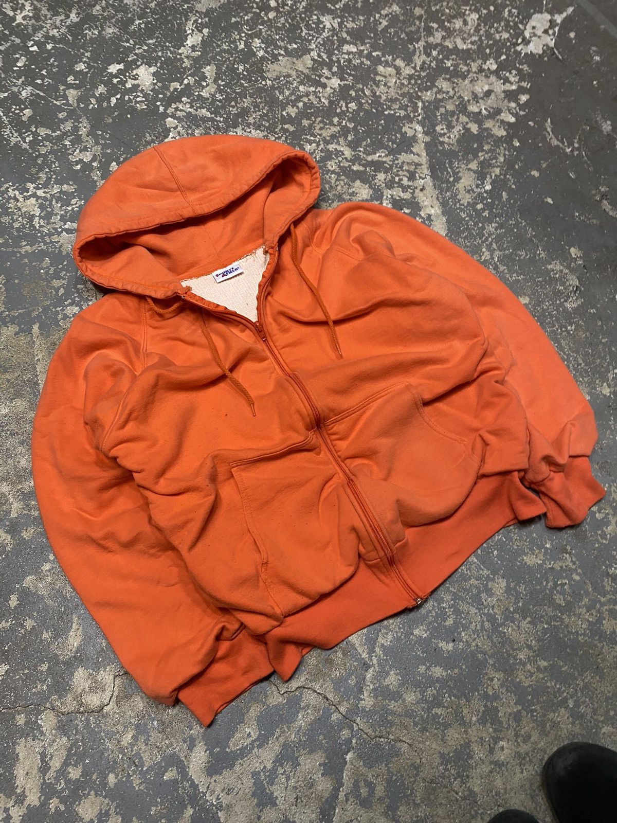 Japanese Brand × Vintage Vintage Sports Afield Orange Waffle Thermal Zip Hoodie Size US S / EU 44-46 / 1 - 9 Thumbnail
