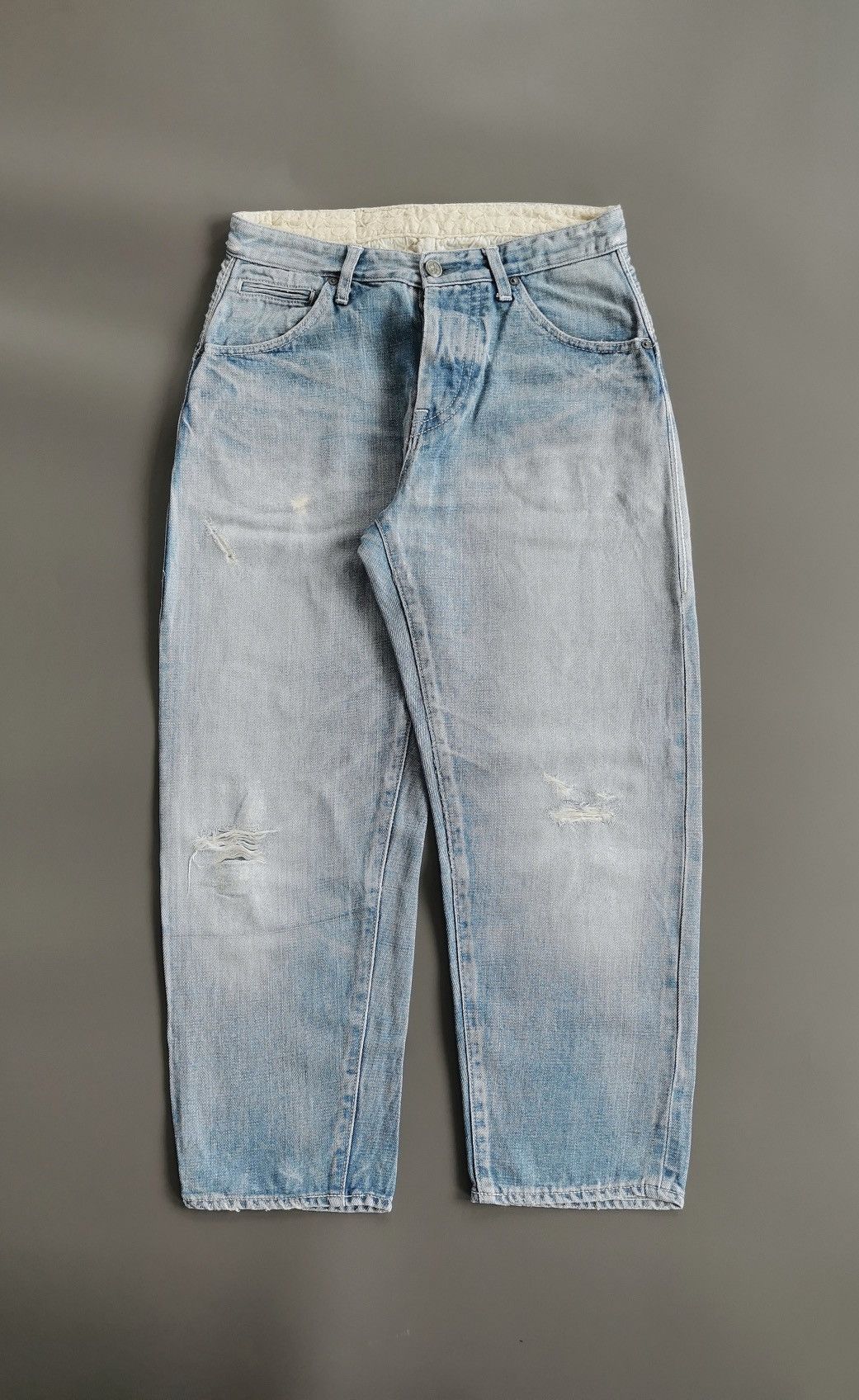 mina perhonen Mina Perhonen Selvedge Classic Curve Ripped Jeans Size 28" / US 6 / IT 42 - 1 Thumbnail