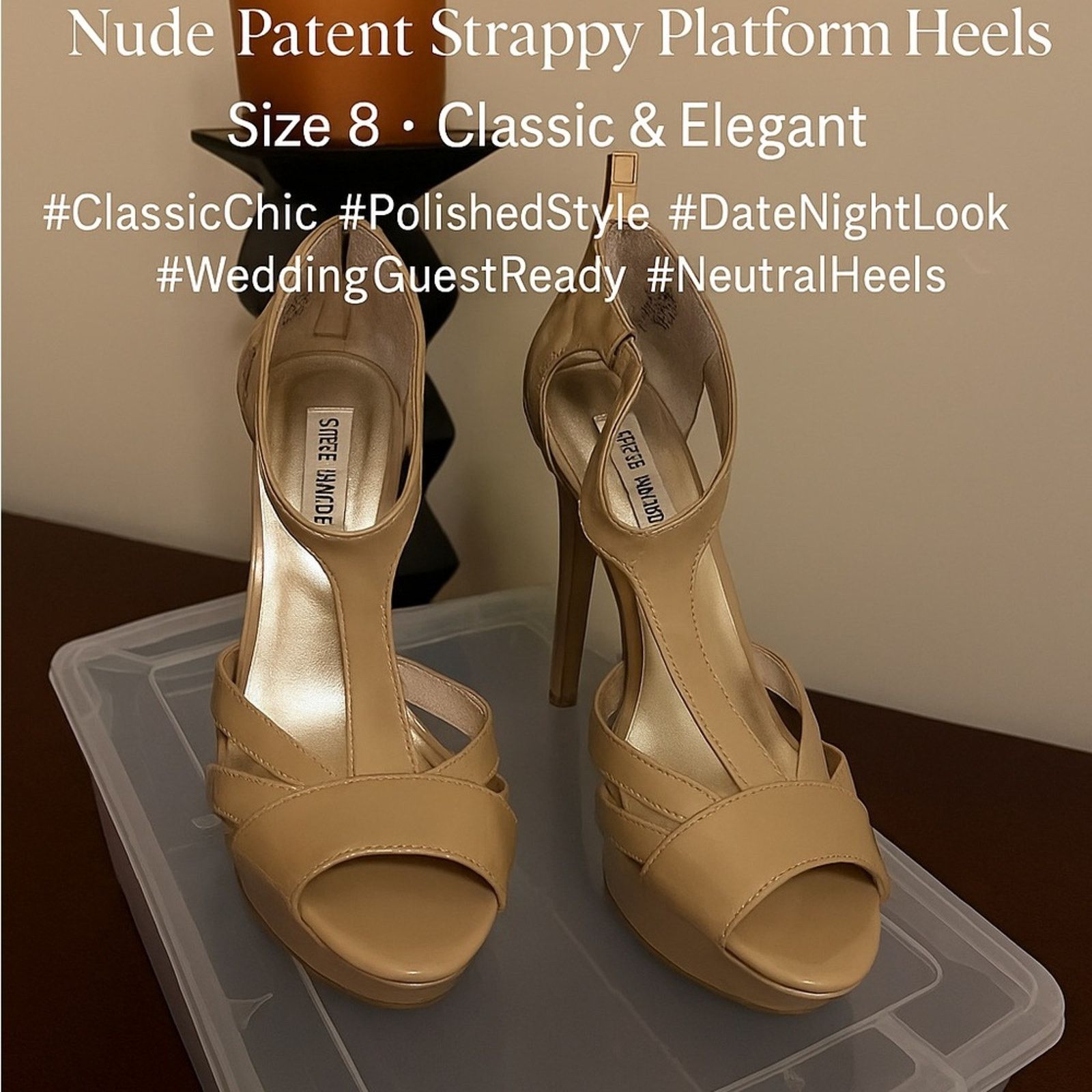 Steve Madden Steve Madden Beige Patent Strappy Heels Size US 8 / IT 38 - 5 Thumbnail