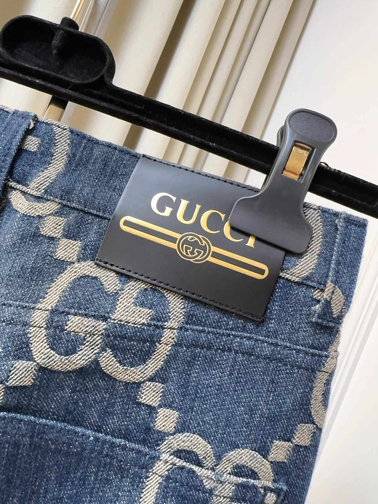 Gucci Gucci GG jacquard blue slim jeans 23 Size 23" - 5 Thumbnail