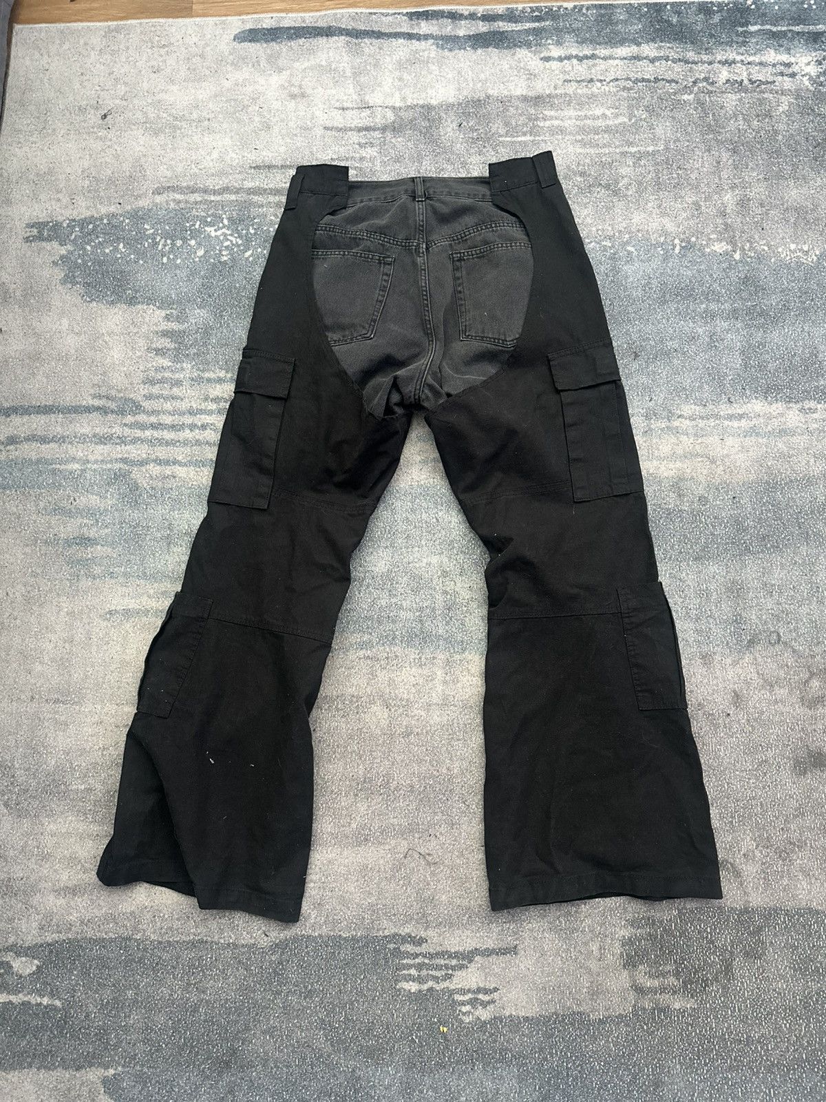 PROJECT G/R PROTOCOL INDEX Biker Cargo Denim Pants - Black Size US 32 / EU 48 - 4 Thumbnail