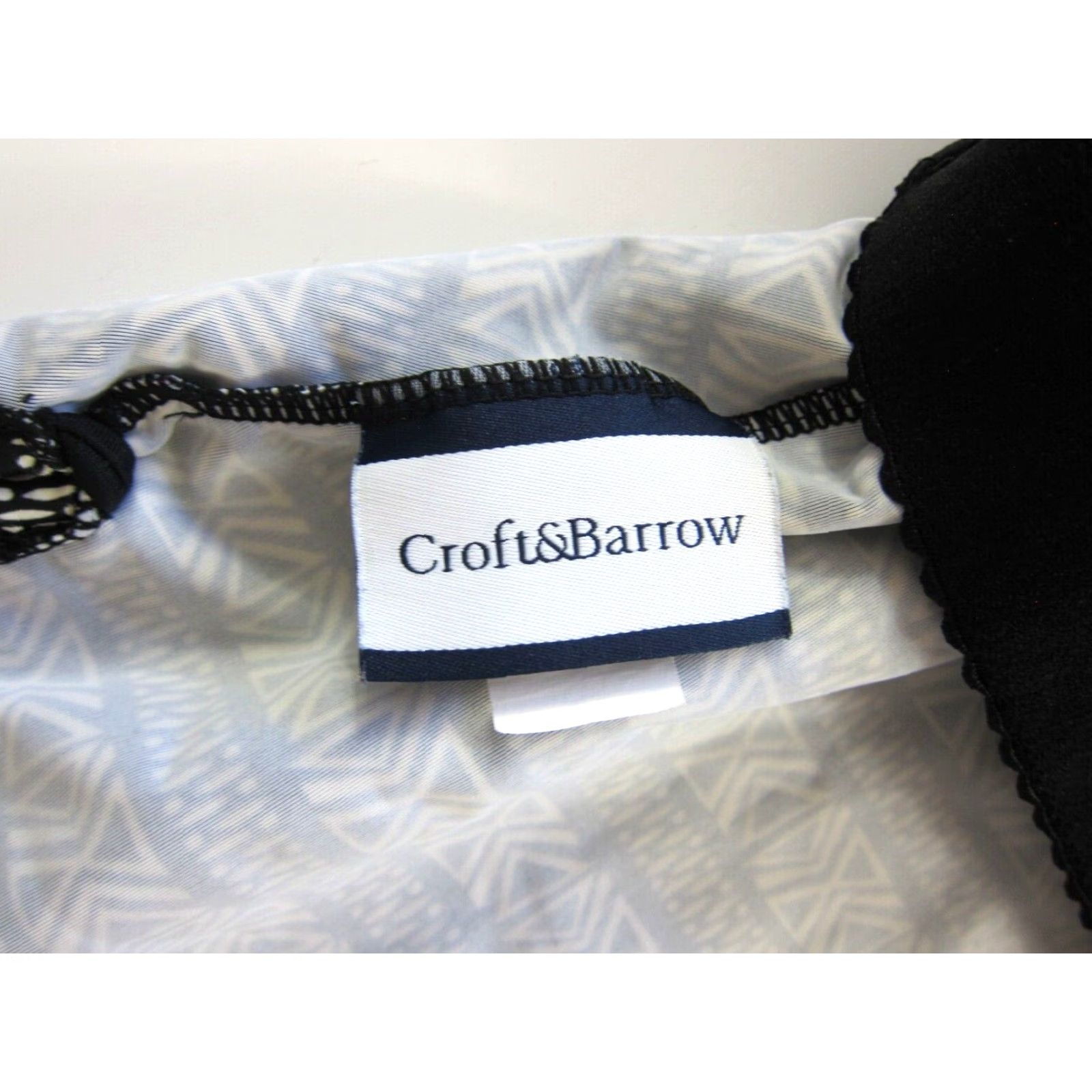 Croft & Barrow Croft&Barrow Black White Geometric Padded Built In Bra Tankini Swim Top 22W Size 3XL / US 20-22 - 3 Thumbnail