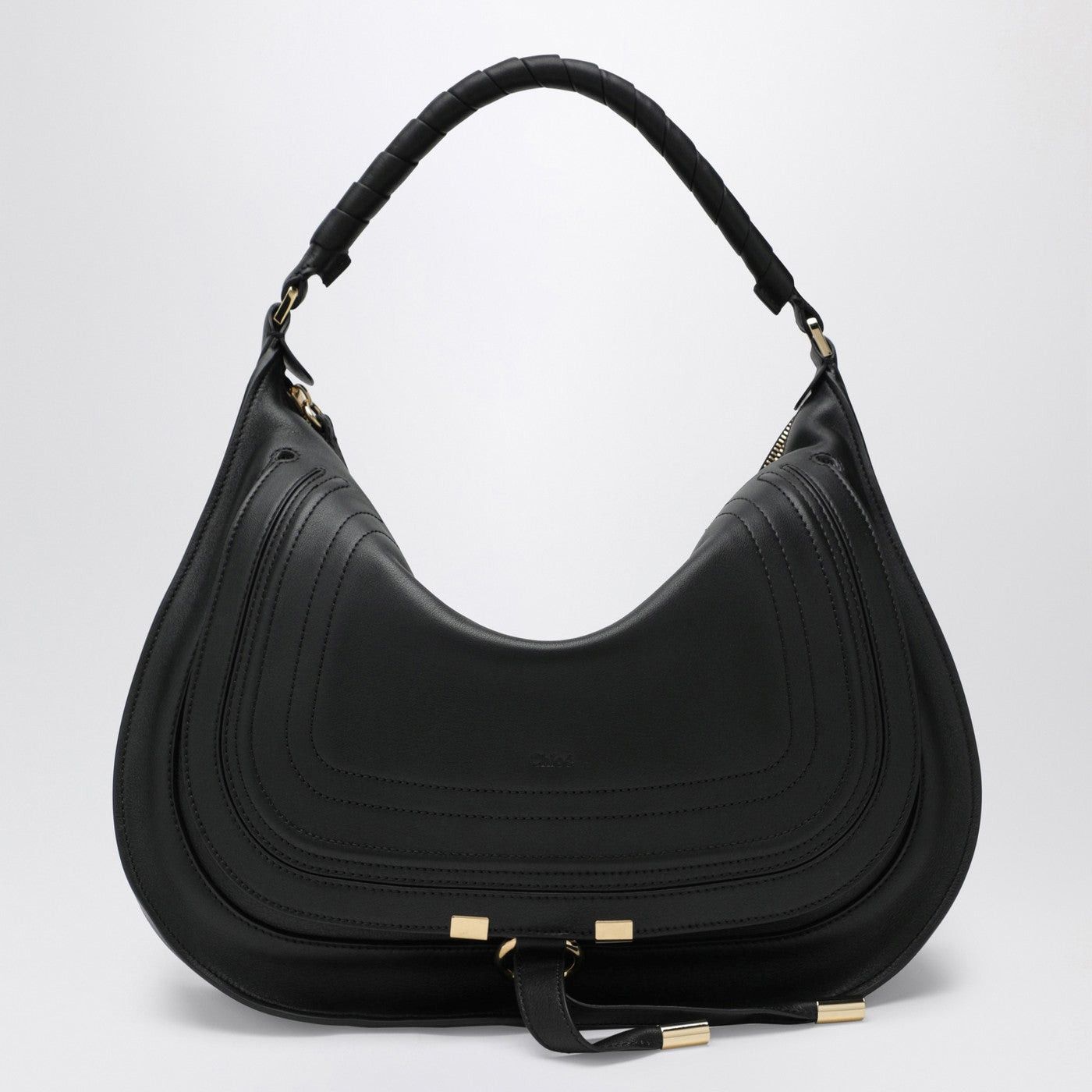 Chloe Chloe Black Leather Marcie Shoulder Bag Size ONE SIZE - 1 Thumbnail