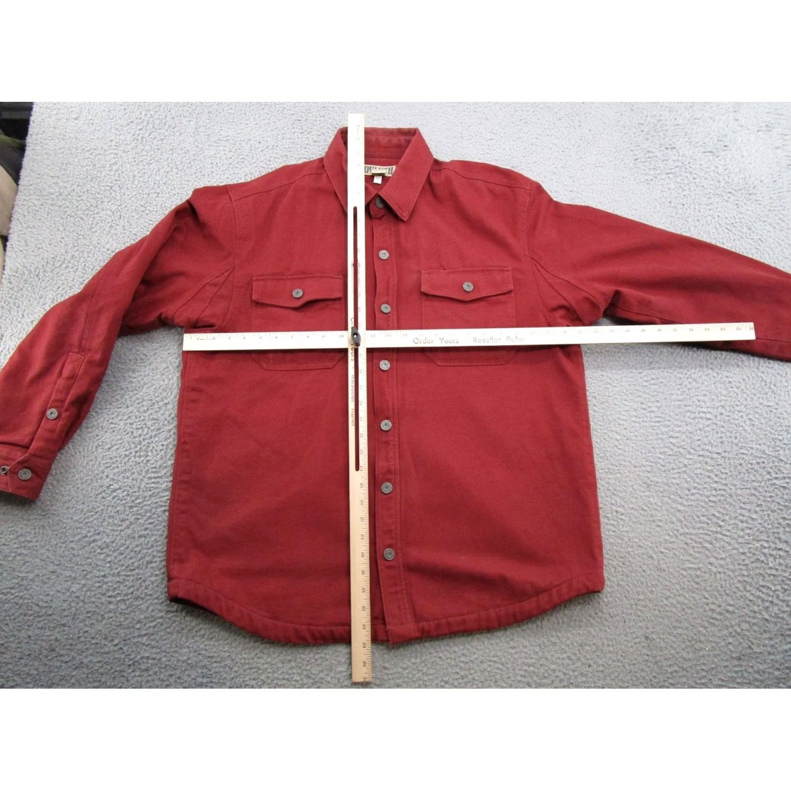 Vintage Duluth Trading Jacket Mens Heavy Canvas Workwear Fleece Lined Snap Size L Red Varsity Jacket Winter Relaxed 90s Mens Size US L / EU 52-54 / 3 - 4 Thumbnail