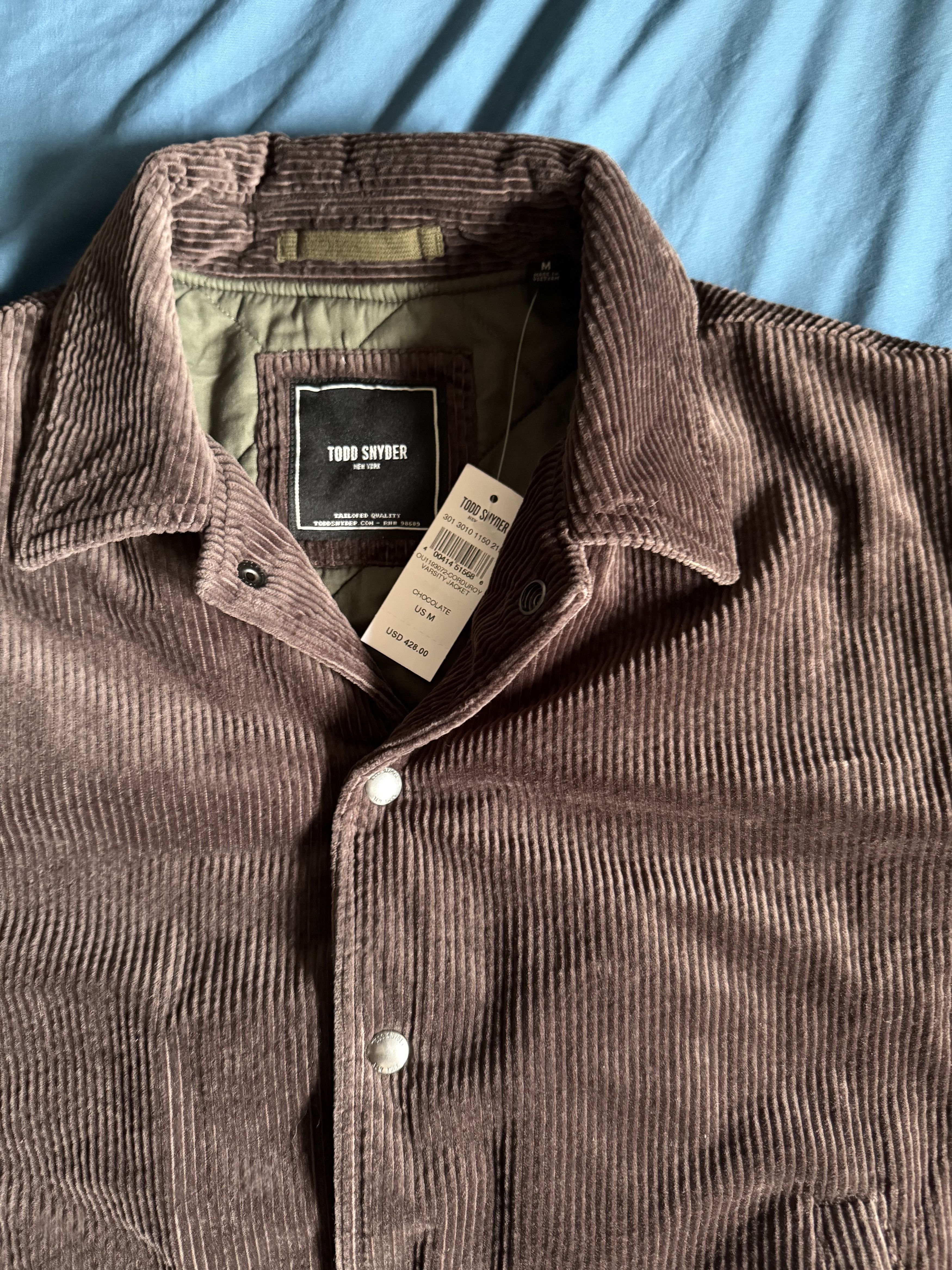 Todd Snyder Todd Snyder Corduroy Varsity Jacket in Brown Large $450 Size US L / EU 52-54 / 3 - 3 Thumbnail