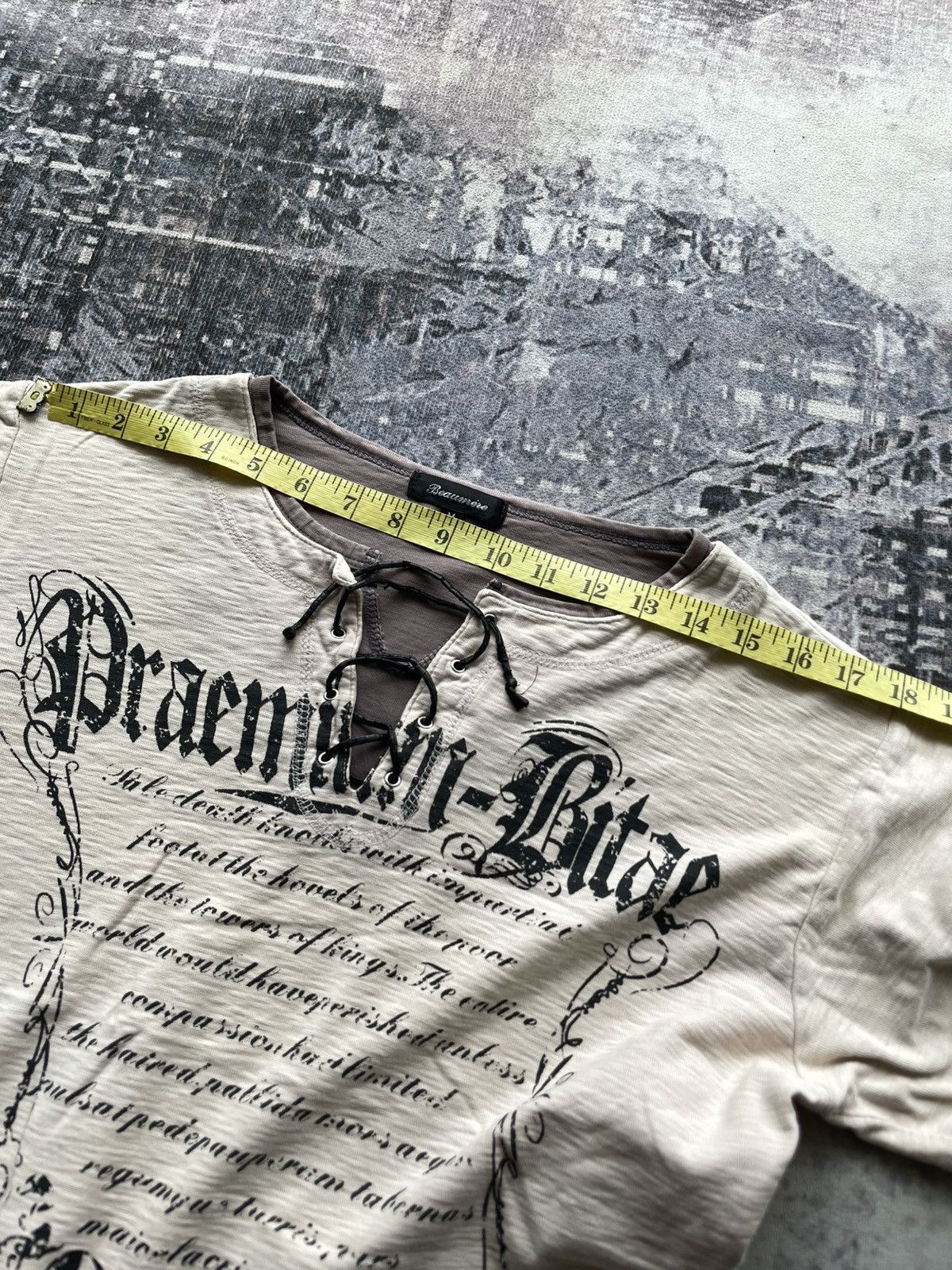 Beaumere Y2K Beumére Affliction Lace Up Punk Long Sleeve Tshirt Size US M / EU 48-50 / 2 - 9 Thumbnail