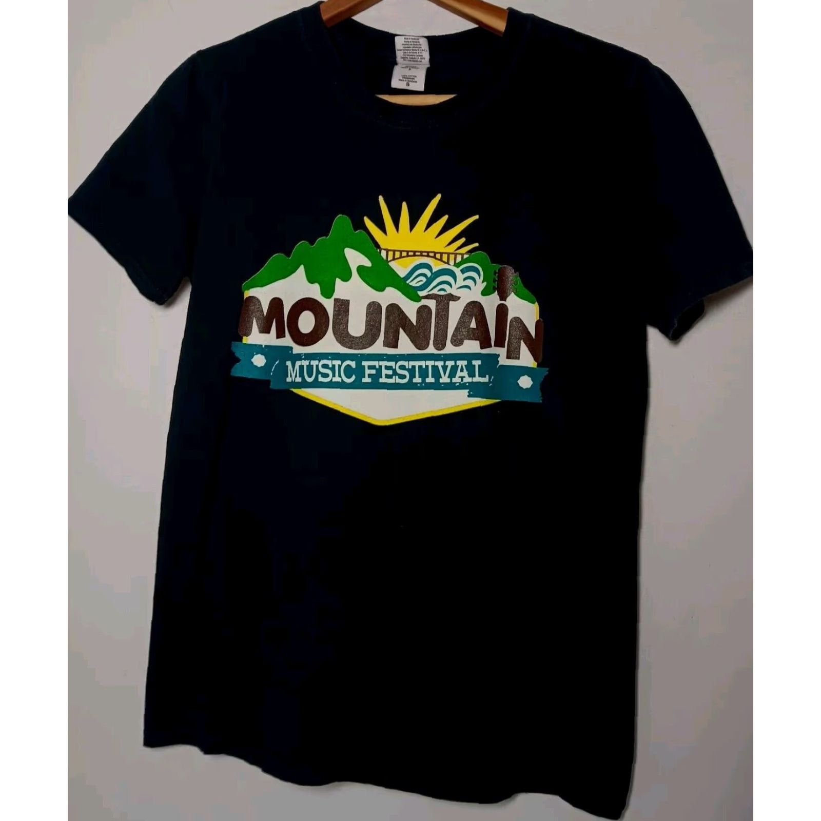 Gildan VINTAGE Mountain Music Festival Shirt S Jam Bands Papadosio Del McCoury West Virginia WV Black Gildan Softstyle Jam Bands Concert 90s Mens Size US S / EU 44-46 / 1 - 2 Thumbnail