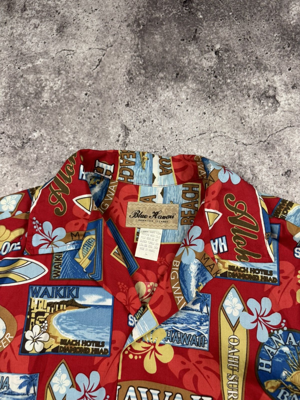 Vintage Vintage Blue Hawaii Aloha Shirt Hawaiian Islands Woody Wagon Size US L / EU 52-54 / 3 - 3 Thumbnail