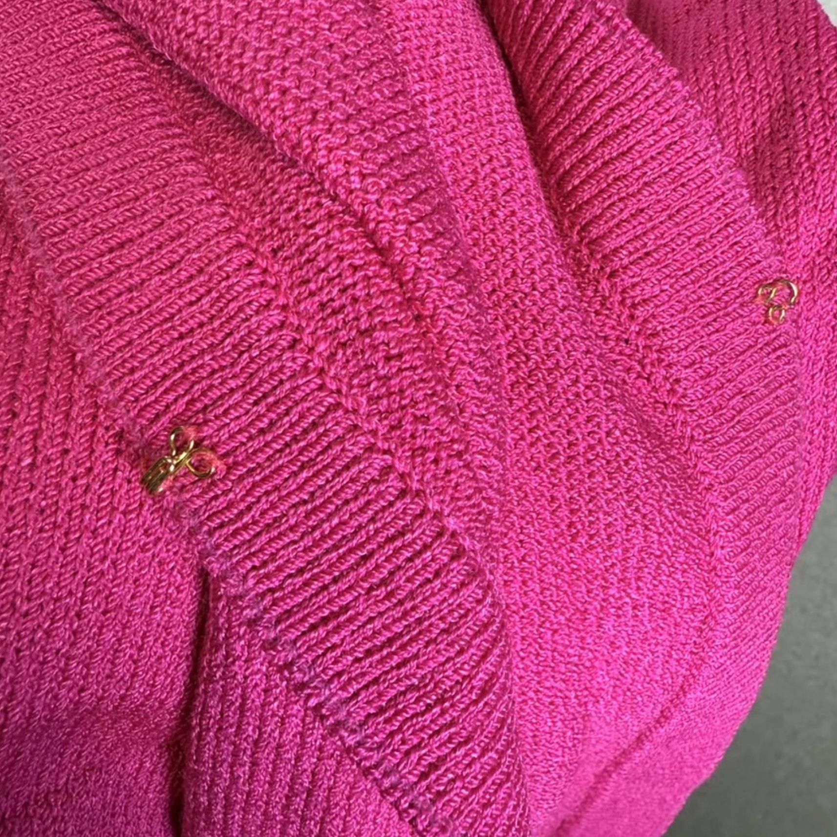 St. John VINTAGE St. John Cardigan Women's L Pink Knit Short Sleeve Sweater Large Pink Womens Size L / US 10 / IT 46 - 7 Thumbnail