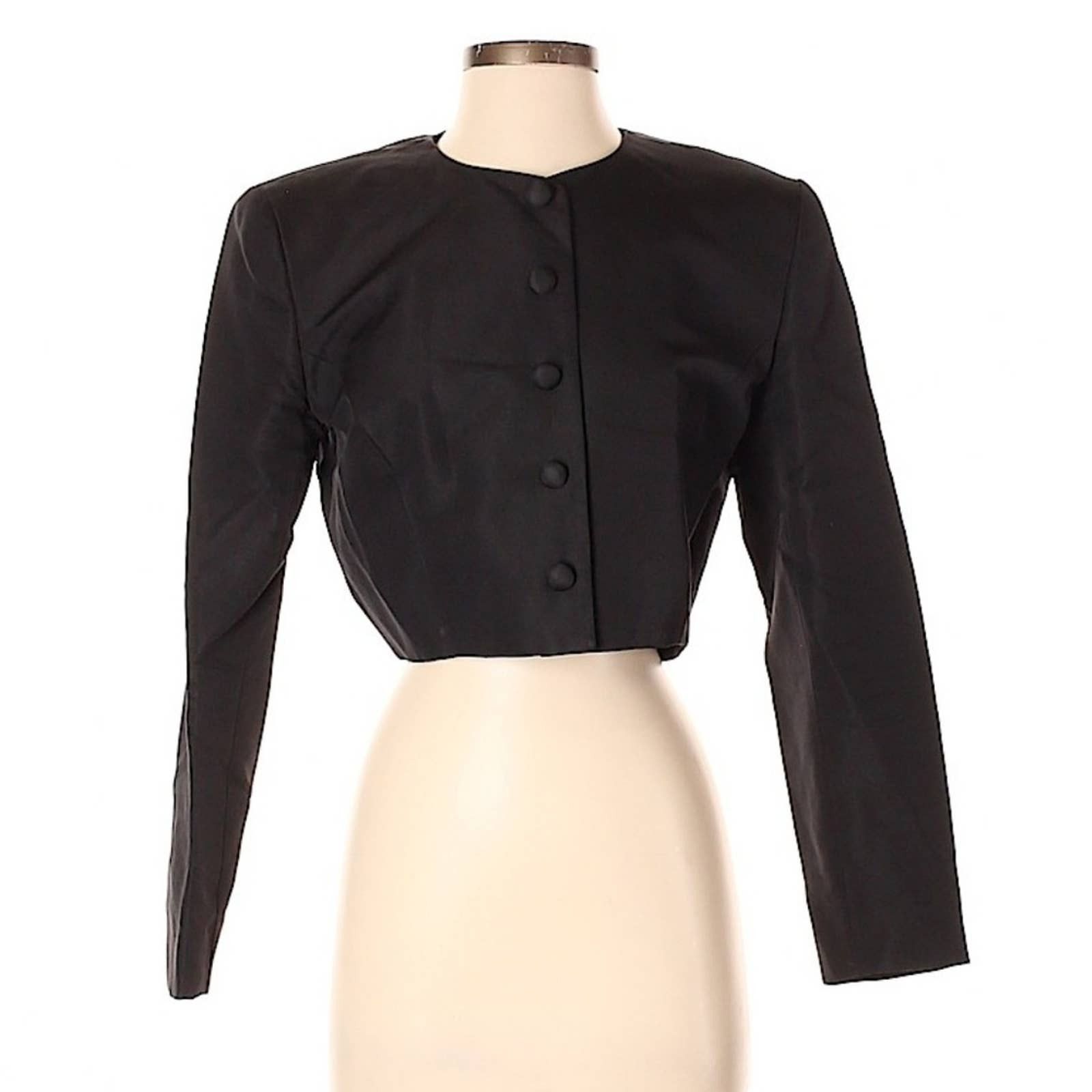 Badgley Mischka Classic Minimalist Black Cropped Jacket