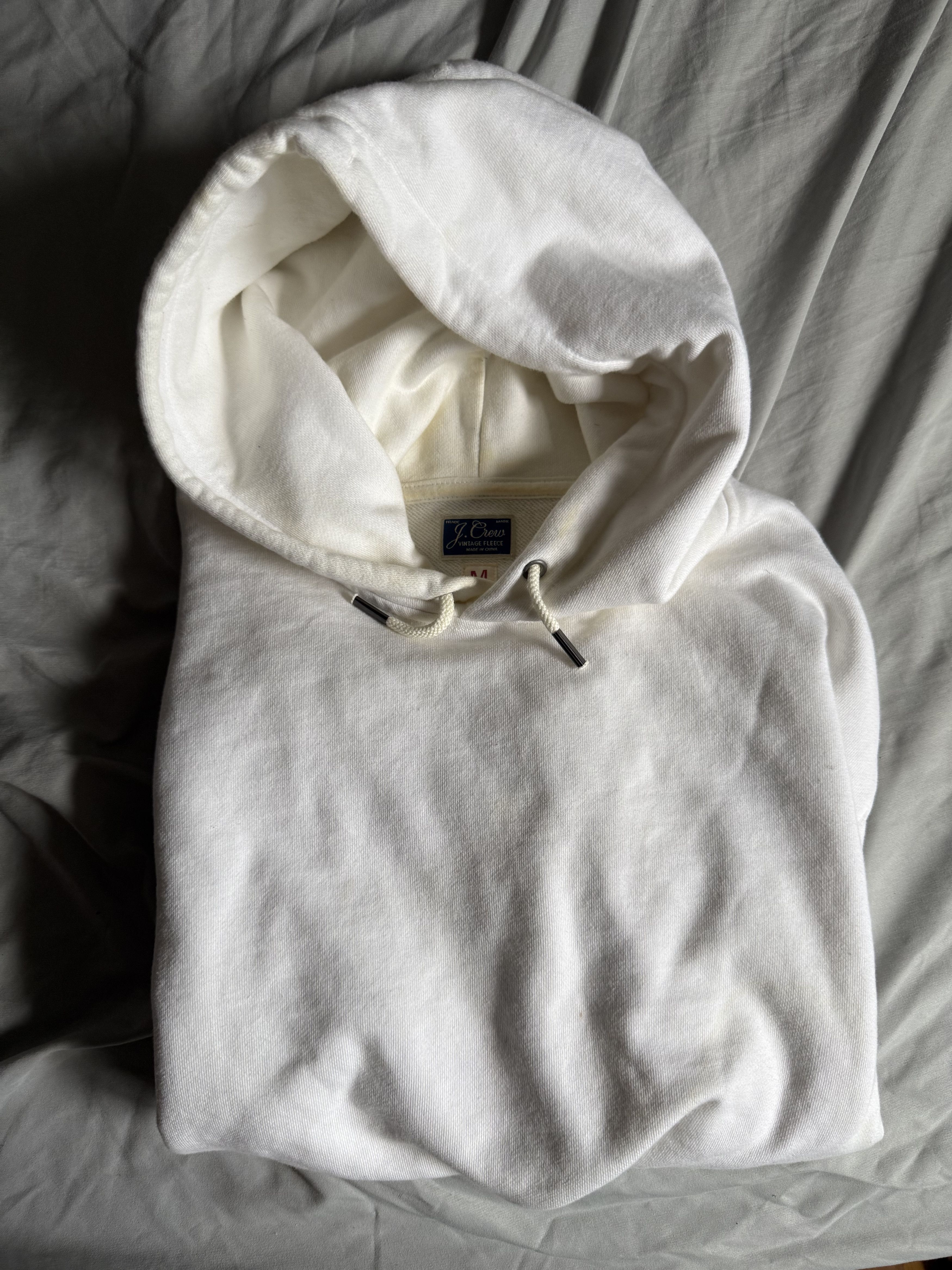 J.Crew J. Crew Garment Dyed French Terry Hoodie Sweatshirt white Size US M / EU 48-50 / 2 - 1 Thumbnail