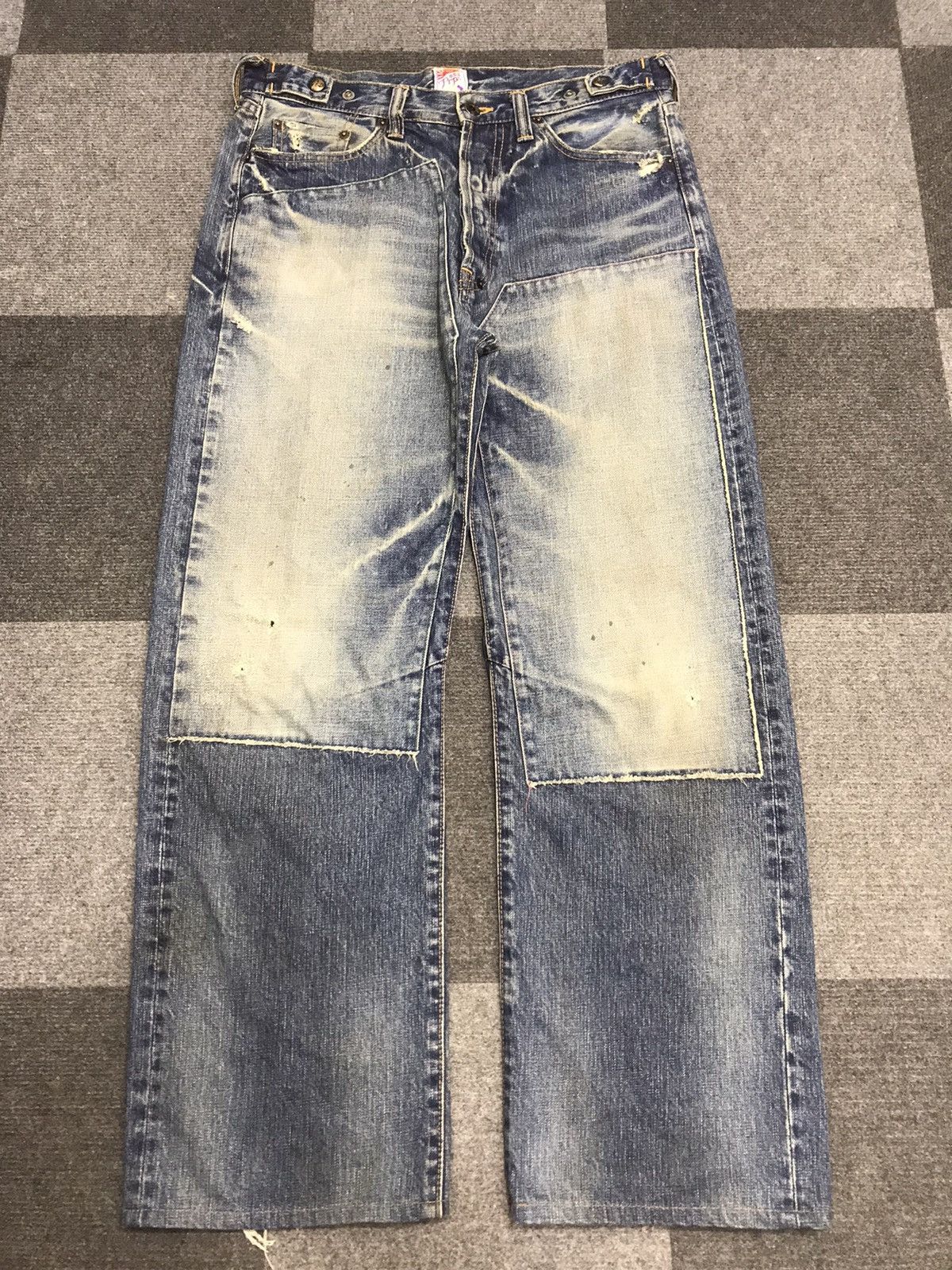 Prps 💥DOUBLE KNEE BAGGY💥Archival Prps Baggy Distressed Denim F279 Size US 32 / EU 48 - 1 Thumbnail