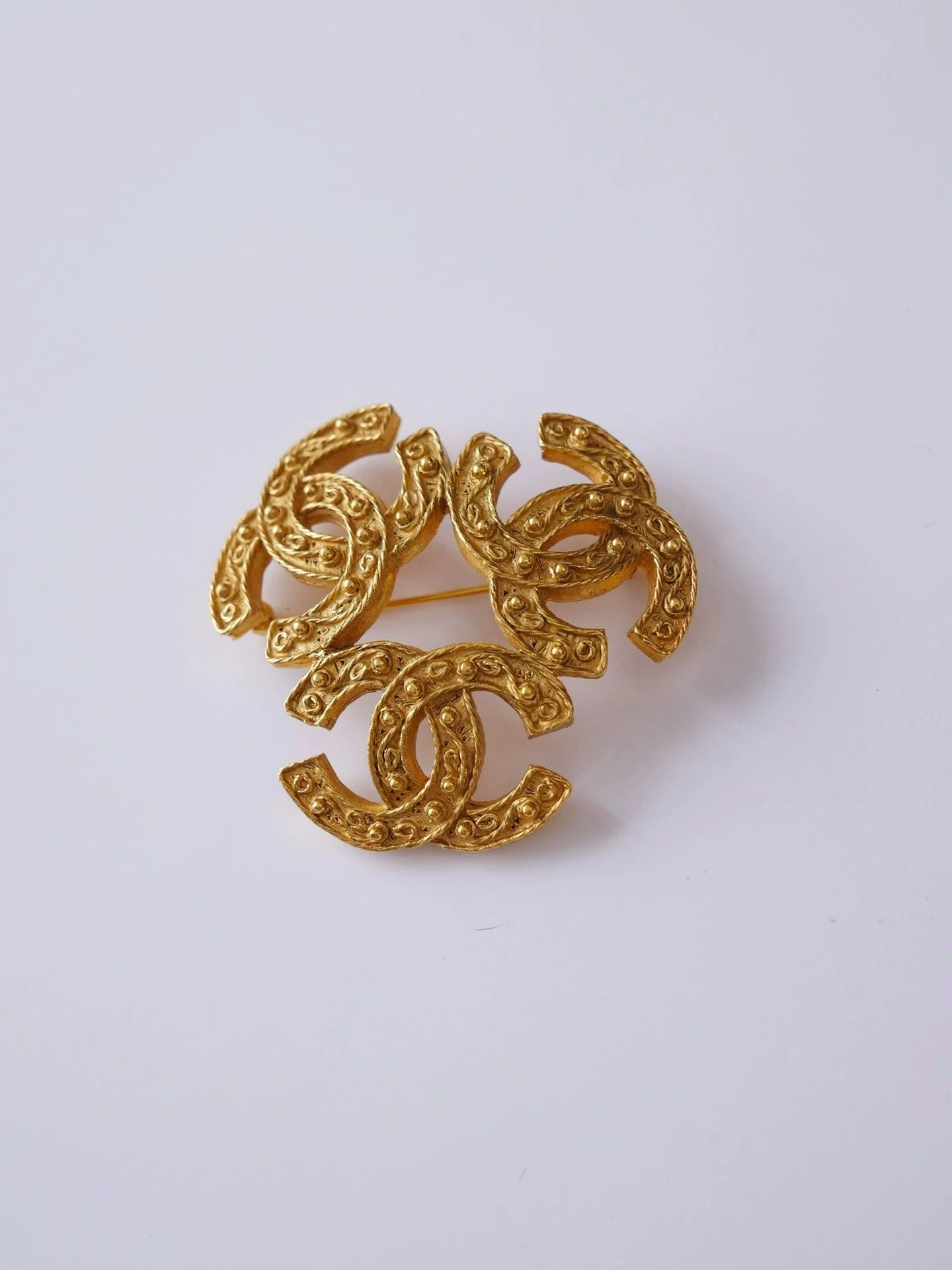 Chanel Vintage Chanel Triple Logo Grapevine Double C Brooch 5.5cm Size ONE SIZE - 6 Thumbnail