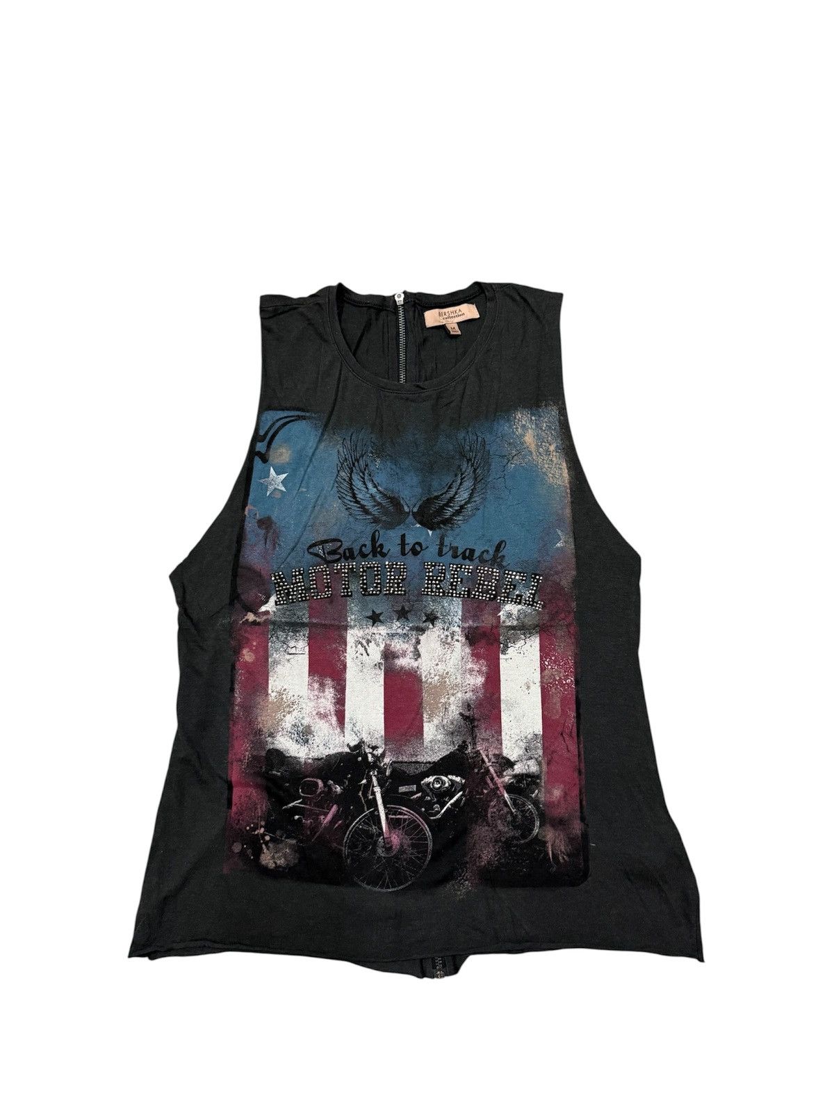 Bershka Back to track motor rebel back zipper sleeveless
