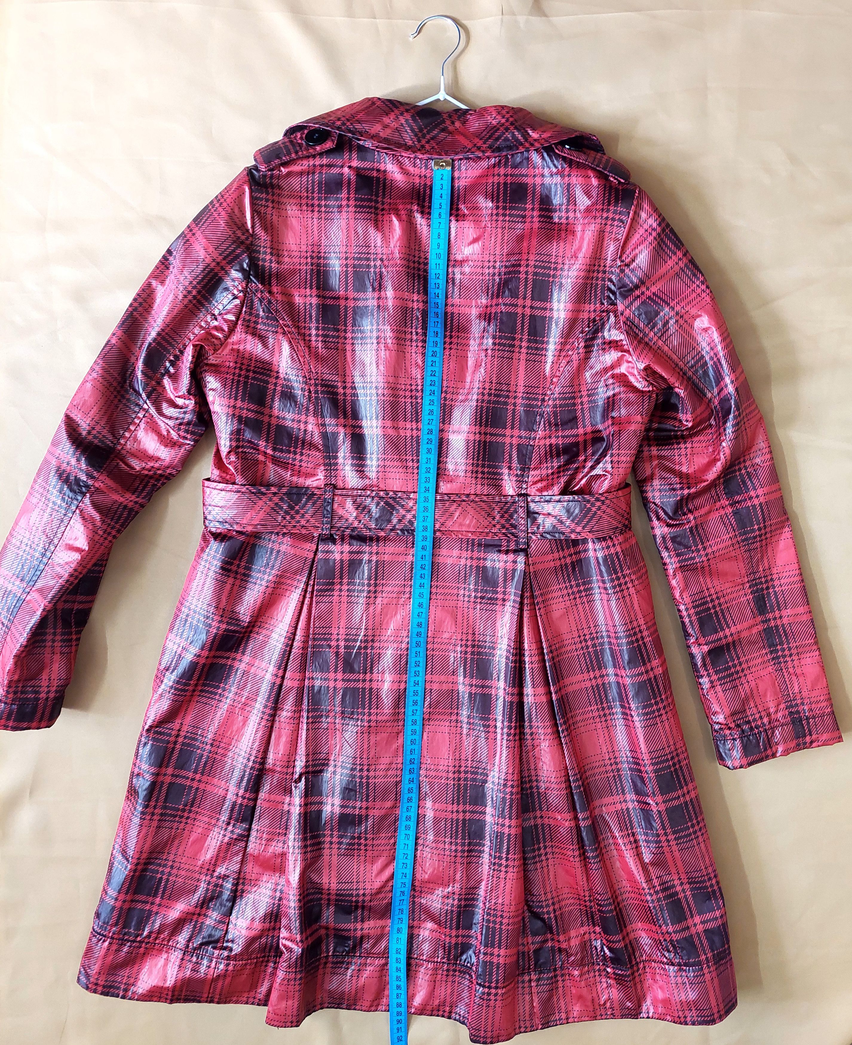 Love Moschino Love Moschino Red Tartan Rain Trench Coat Size IT 40 US 4 Size S / US 4 / IT 40 - 24 Thumbnail