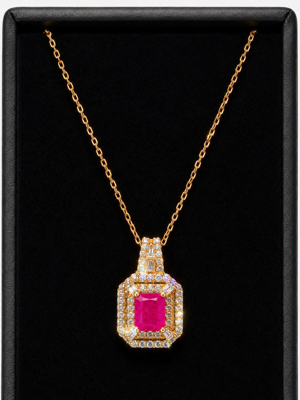 Other Taveta Ruby & Moissanite Pendant 18k Vermeil Yellow Gold Size ONE SIZE - 3 Thumbnail