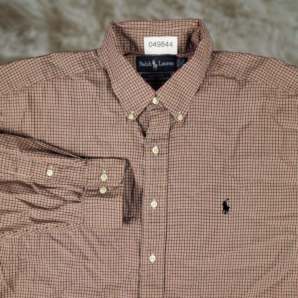 Ralph Lauren Ralph Lauren Dress Shirt Mens Size 17 Red Plaid Button Down Long Sleeve Classic Size 46R - 1 Thumbnail