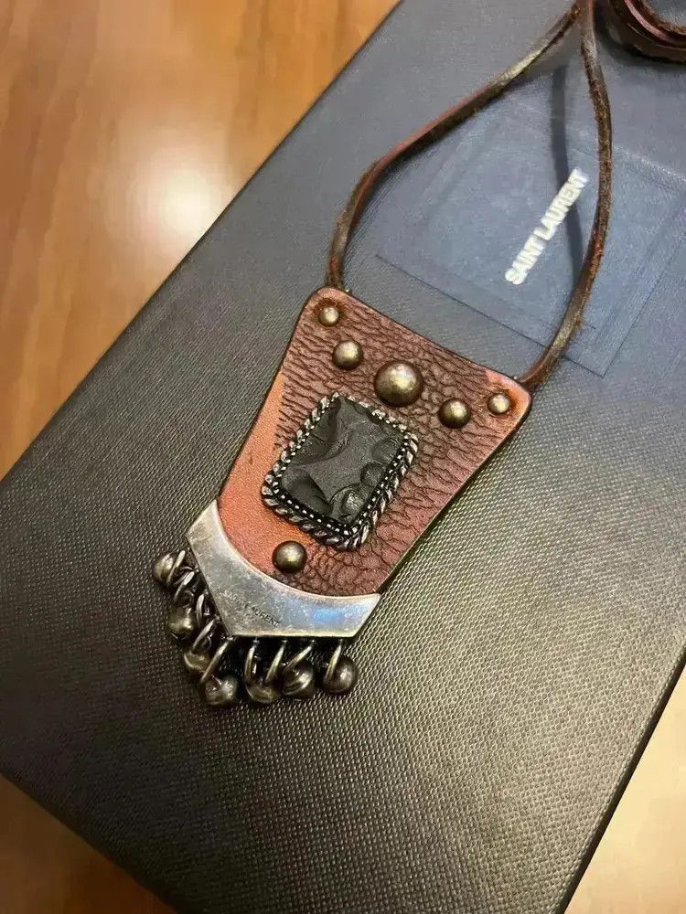 Saint Laurent Paris Saint Laurent Paris 15SS Runway Leather Necklace-2507 Size ONE SIZE - 5 Thumbnail