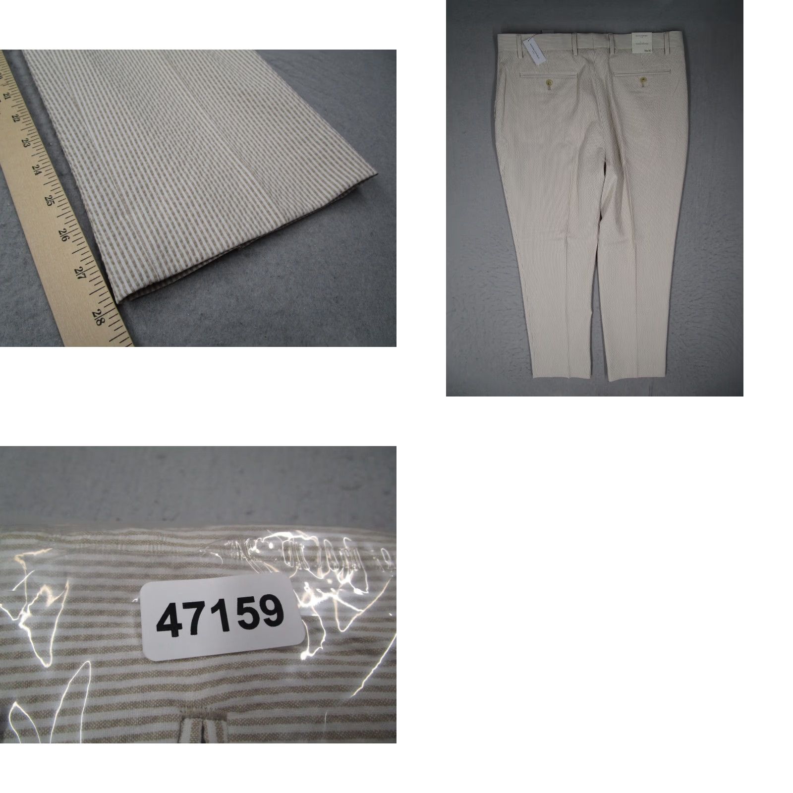 Banana Republic Banana Republic Pants Mens Beige Seersucker Flat Front Tailored Trousers Slim Fit Tapered 36x30 Size US 36 / EU 52 - 8 Thumbnail