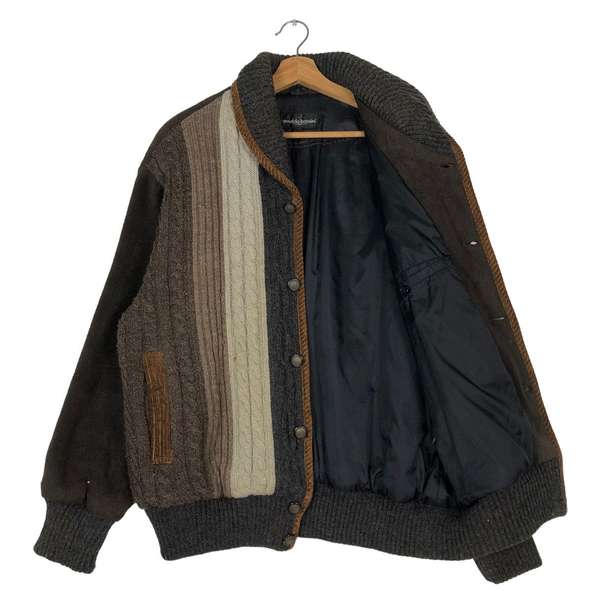 Japanese Brand 🔥VINTAGE BOMBER JACKET CARDIGAN KNIT ARNALDO BASSINI JAPAN Size US M / EU 48-50 / 2 - 11 Thumbnail