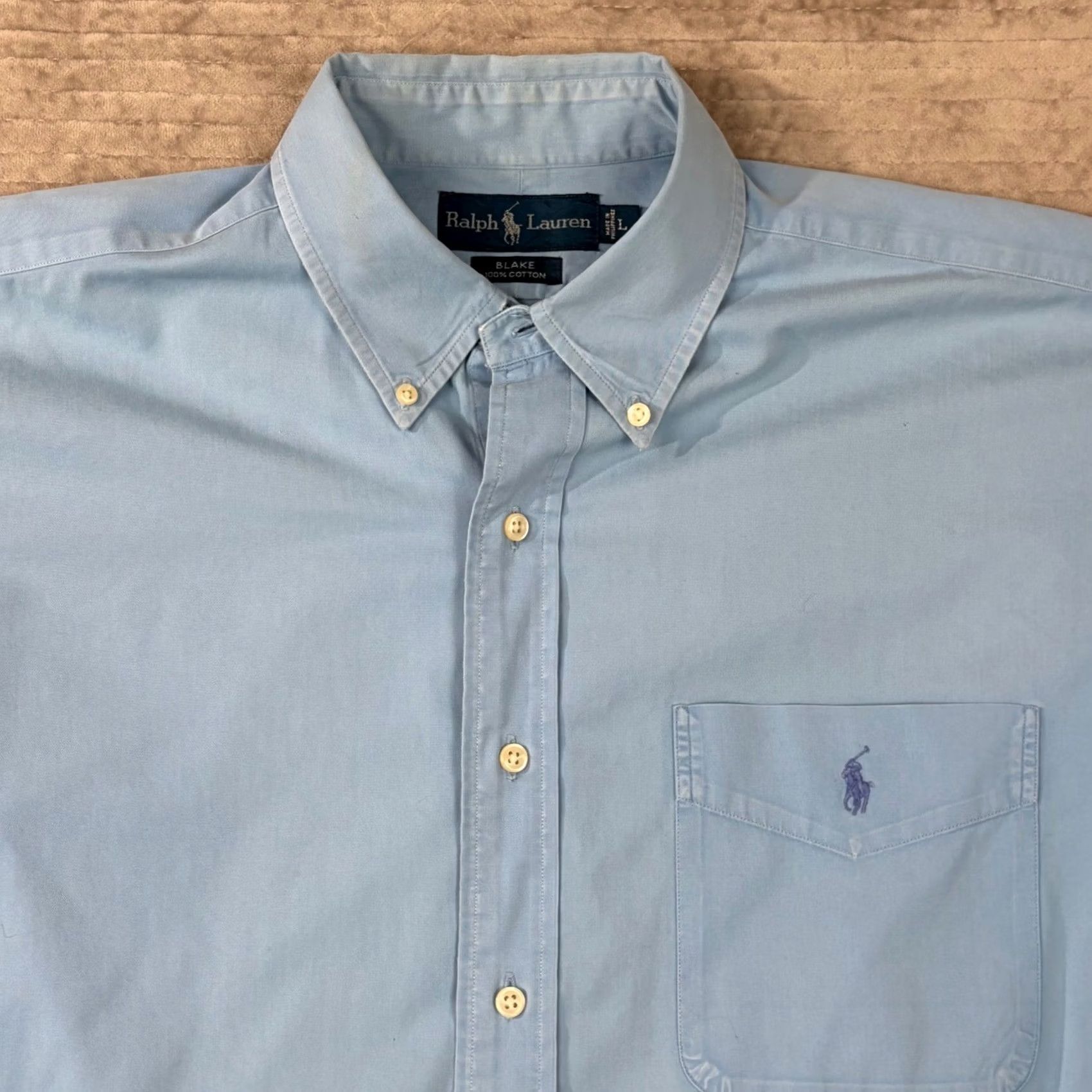Polo Ralph Lauren Polo Ralph Lauren Shirt Mens L Blue Blake Light Cotton Button Down Long Sleeve Size US L / EU 52-54 / 3 - 5 Thumbnail