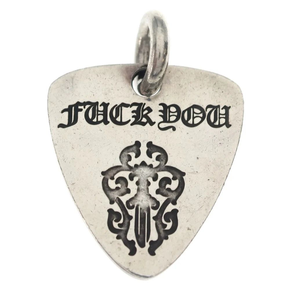 CHROME HEARTS FUCK YOU ピック ペンダント Chrome Hearts Chrome Hearts “Fuck You” Guitar Pick Pendant w/ BOX+