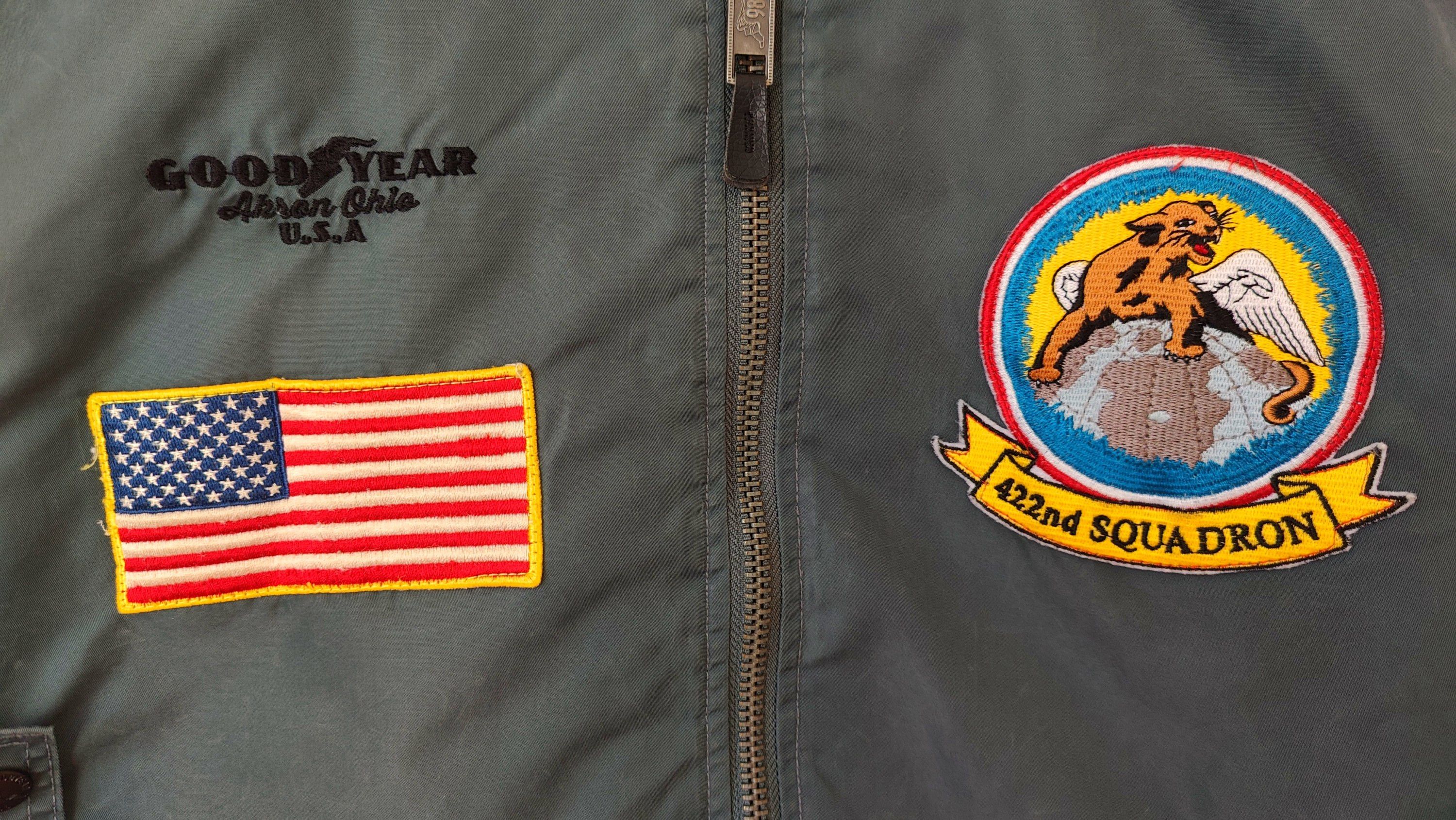 Vintage Goodyear USA Patch Aviator Military Bomber Jacket Size US L / EU 52-54 / 3 - 4 Thumbnail
