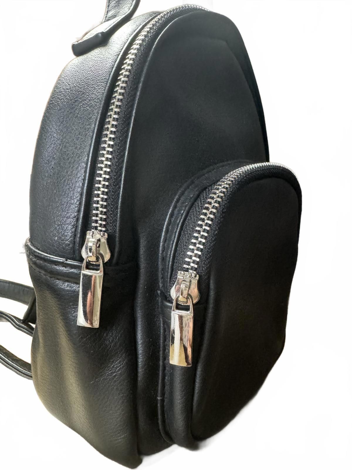 Other Wild Fable Compact Black Mini Backpack with Silver Zippers Size ONE SIZE - 3 Thumbnail