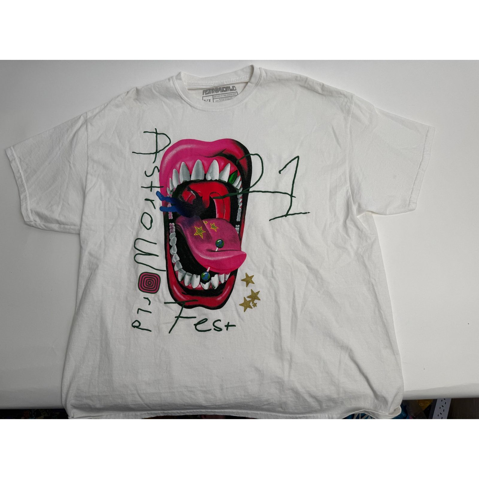 Other Travis Scott Astroworld Tour Cactus Jack Mouth T-Shirt XL Size US XL / EU 56 / 4 - 6 Thumbnail