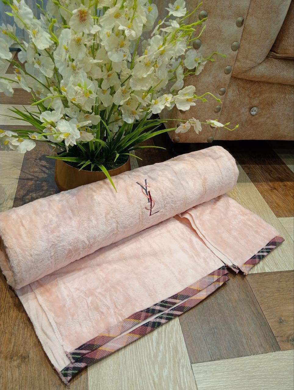 Yves Saint Laurent YVES SAINT LAURENT PEACH BLANKET - SIZE 140CM X 240CM Size ONE SIZE - 2 Thumbnail