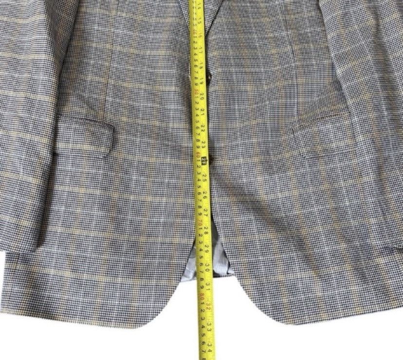 Jack Victor Jack Victor 44R 100% Wool Beige Houndstooth Worsted Wool 44R Size 44R - 3 Thumbnail