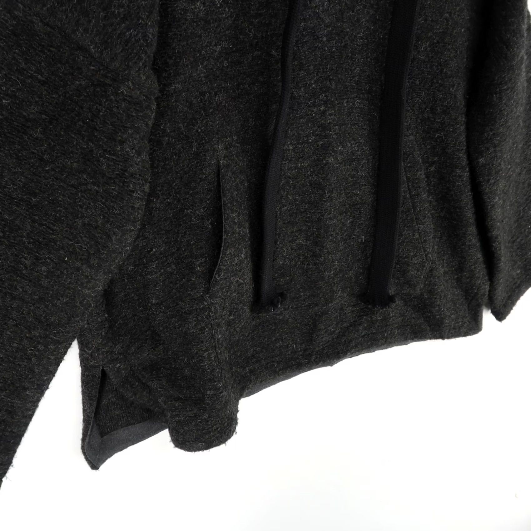 Vintage Leon Max Hoodie Womens M Gray Sweater Dark Lace Pullover Limited Wool Blend Size M / US 6-8 / IT 42-44 - 3 Thumbnail