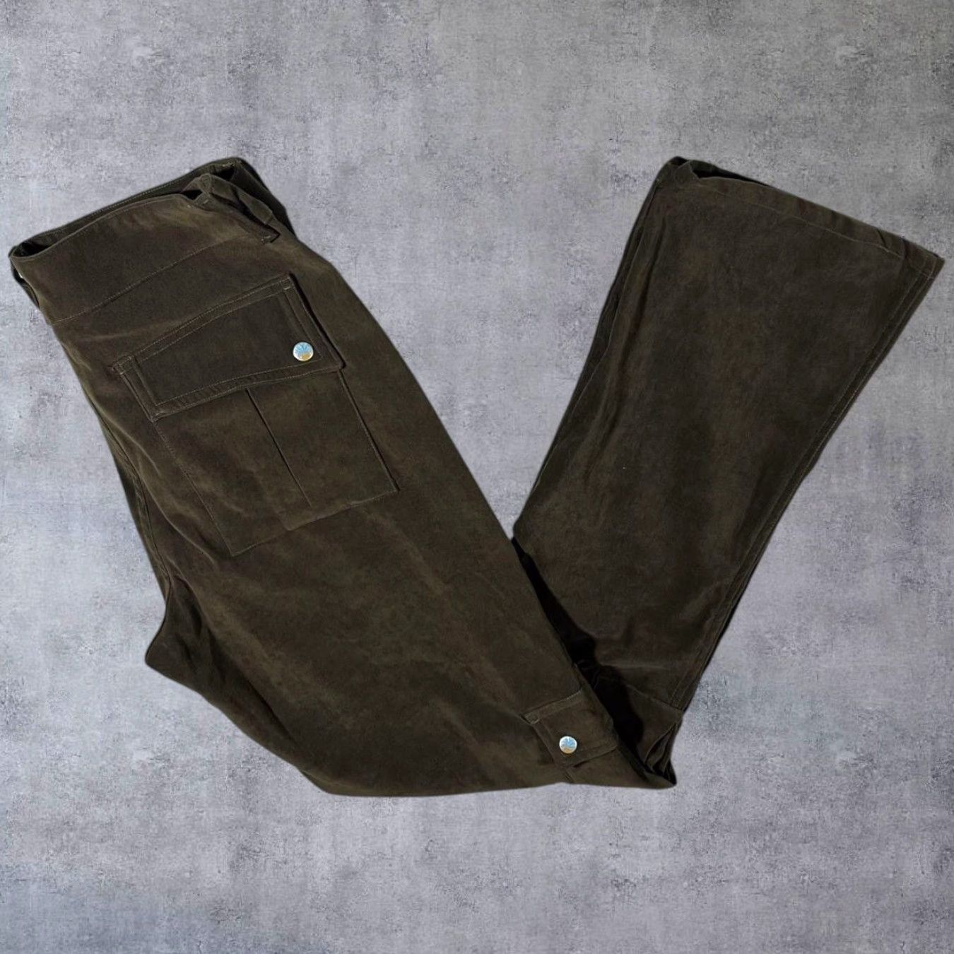 Vintage DOPE Early 00’s Moleskin Effect Y2K Skater Straight Leg Trousers Women’s UK 12 Brown-Khaki Cargo Casual (Mens, Womens) Size 34" / US 12 / IT 48 - 2 Thumbnail