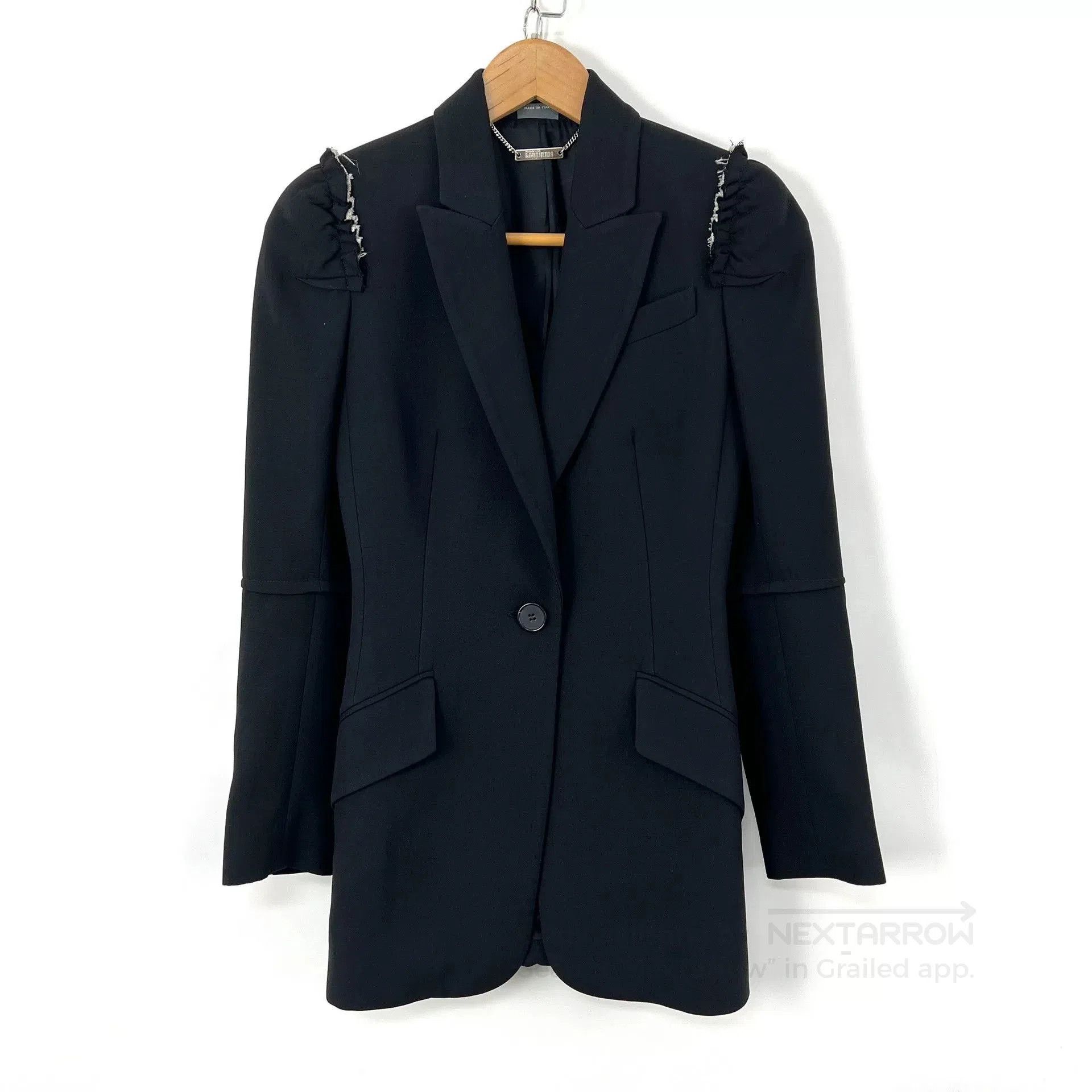 Alexander Wang Alexander Black Lace Waist-Cinched Blazer. Size S / US 4 / IT 40 - 1 Thumbnail