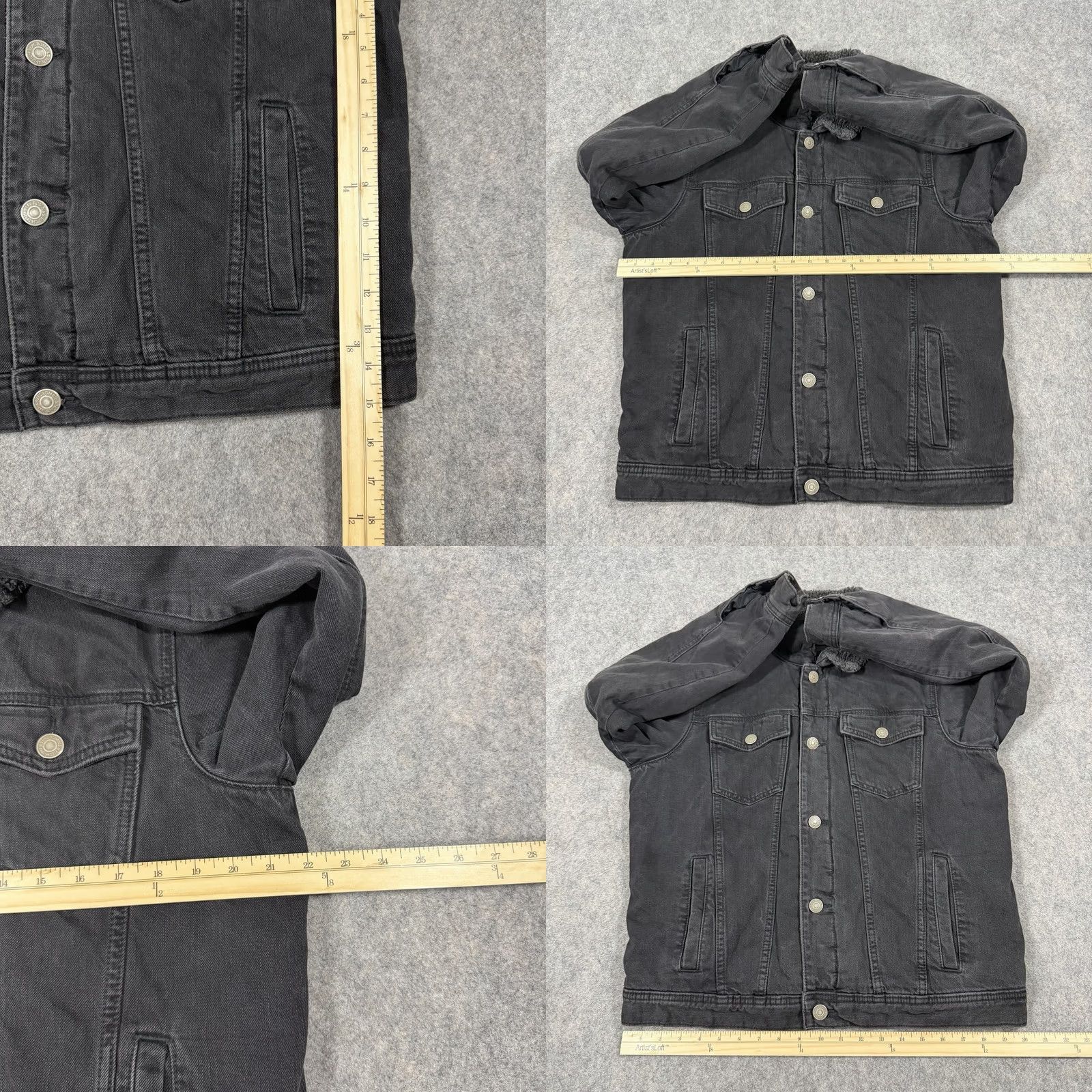 Abercrombie & Fitch Abercrombie & Fitch Denim Jacket Men’s Medium Black Sherpa Lined Vintage? (Note: Original title indicates "Vintage" but item says Vintage: No) Size US M / EU 48-50 / 2 - 9 Thumbnail