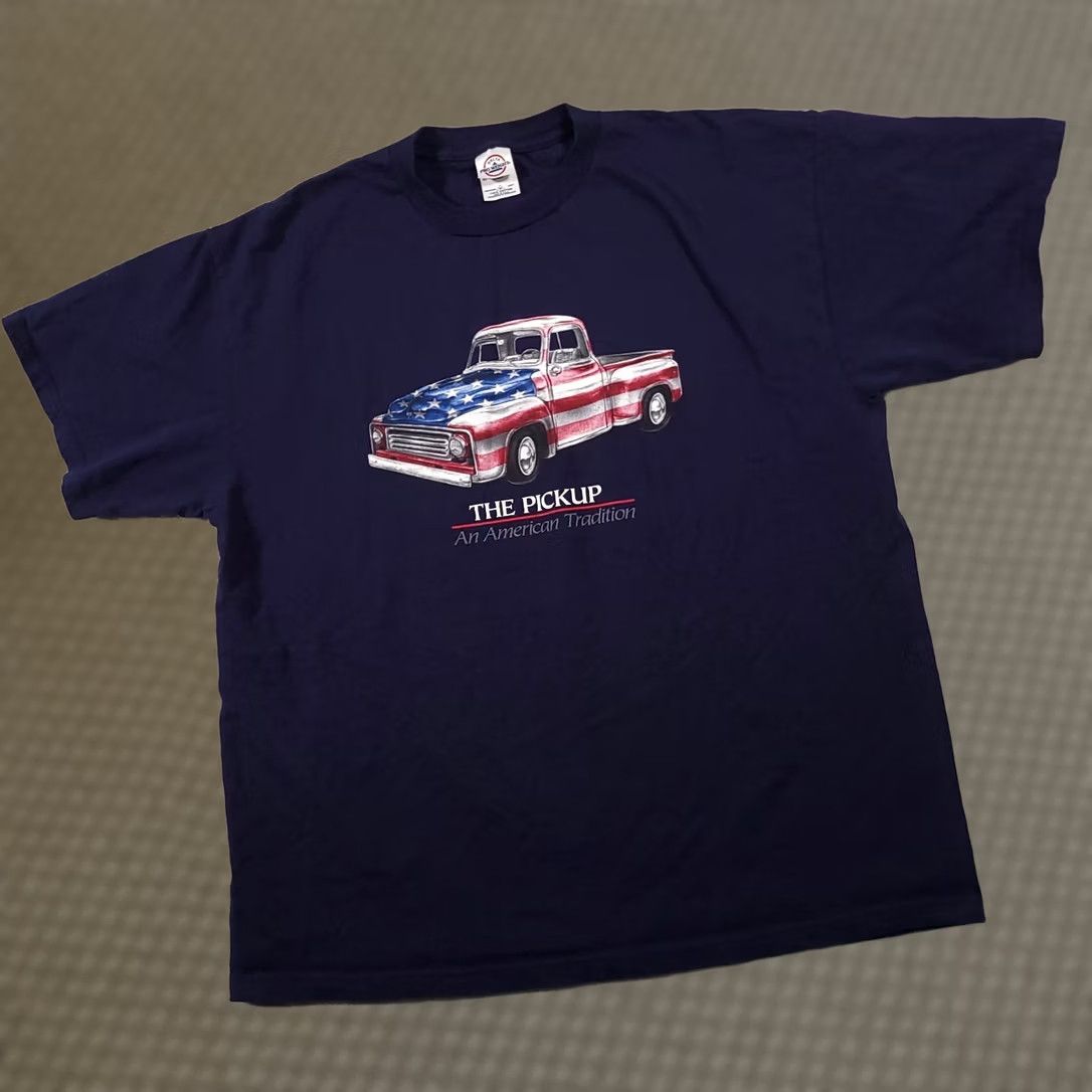 Delta VINTAGE Pickup Truck Shirt Mens XL Blue Short Sleeve American Tradition USA Dad Tee Size US XL / EU 56 / 4 - 1 Thumbnail