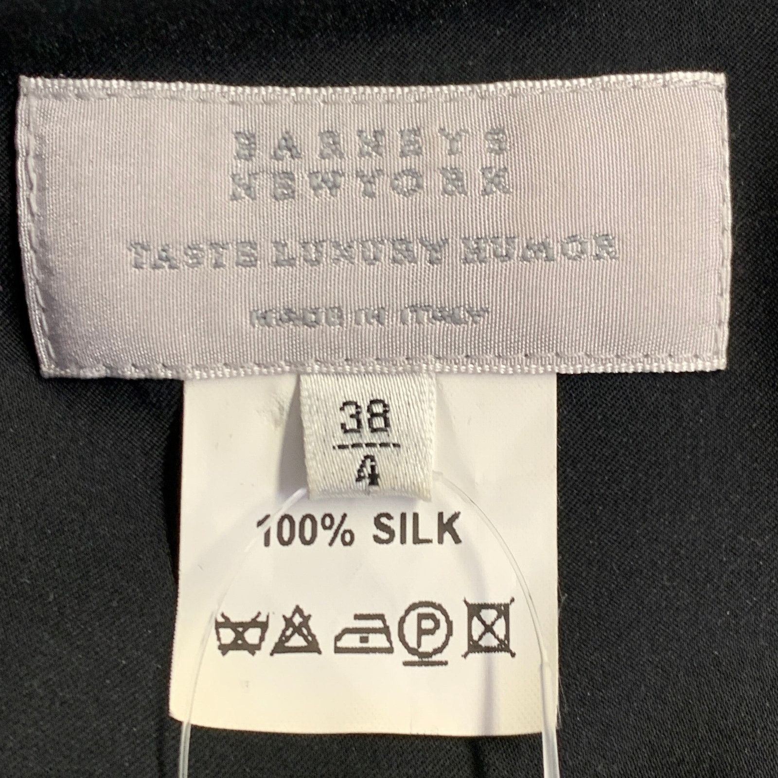 Barneys New York Size 4 Navy White Silk Twill Geometric Belted Shirt Dress Size S / US 4 / IT 40 - 7 Thumbnail