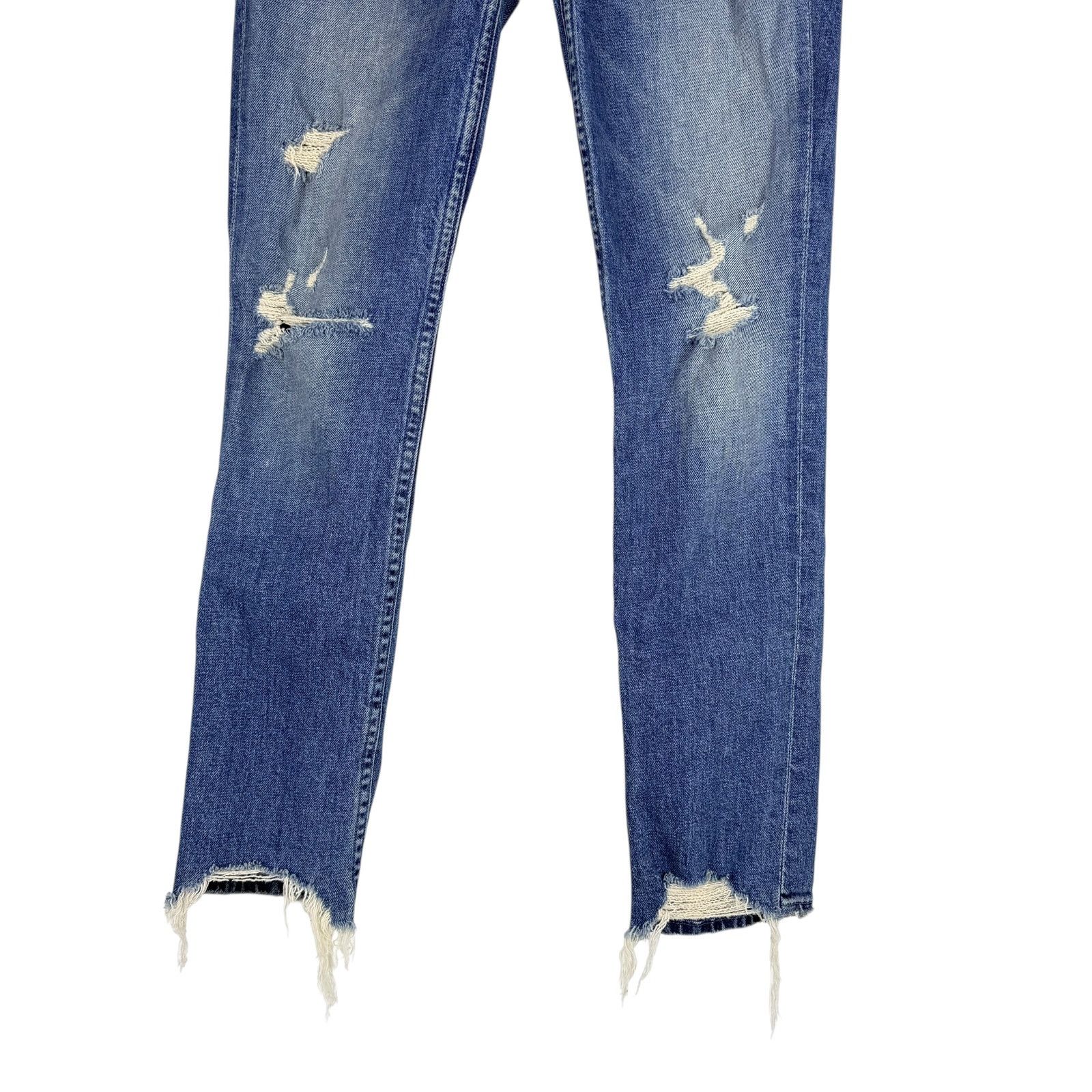 MOTHER Mother The Flirt Straight Leg Distressed Jeans Cold Feet Size 25" / US 0 / IT 36 - 4 Thumbnail