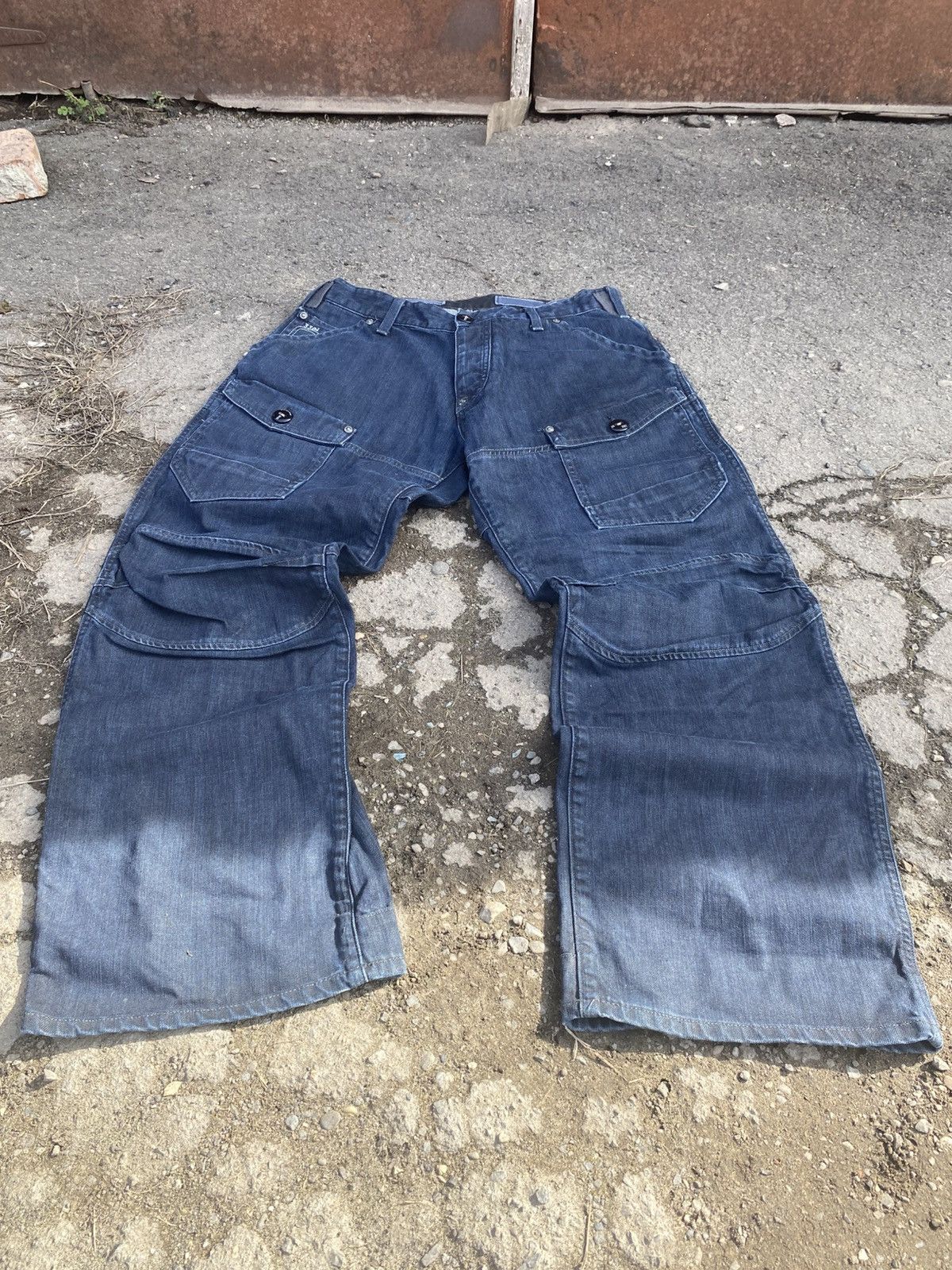 G-Star × Japanese Brand G star Faded blue Baggy avant garde denim y2k jeans pants Size US 36 / EU 52 - 1 Thumbnail