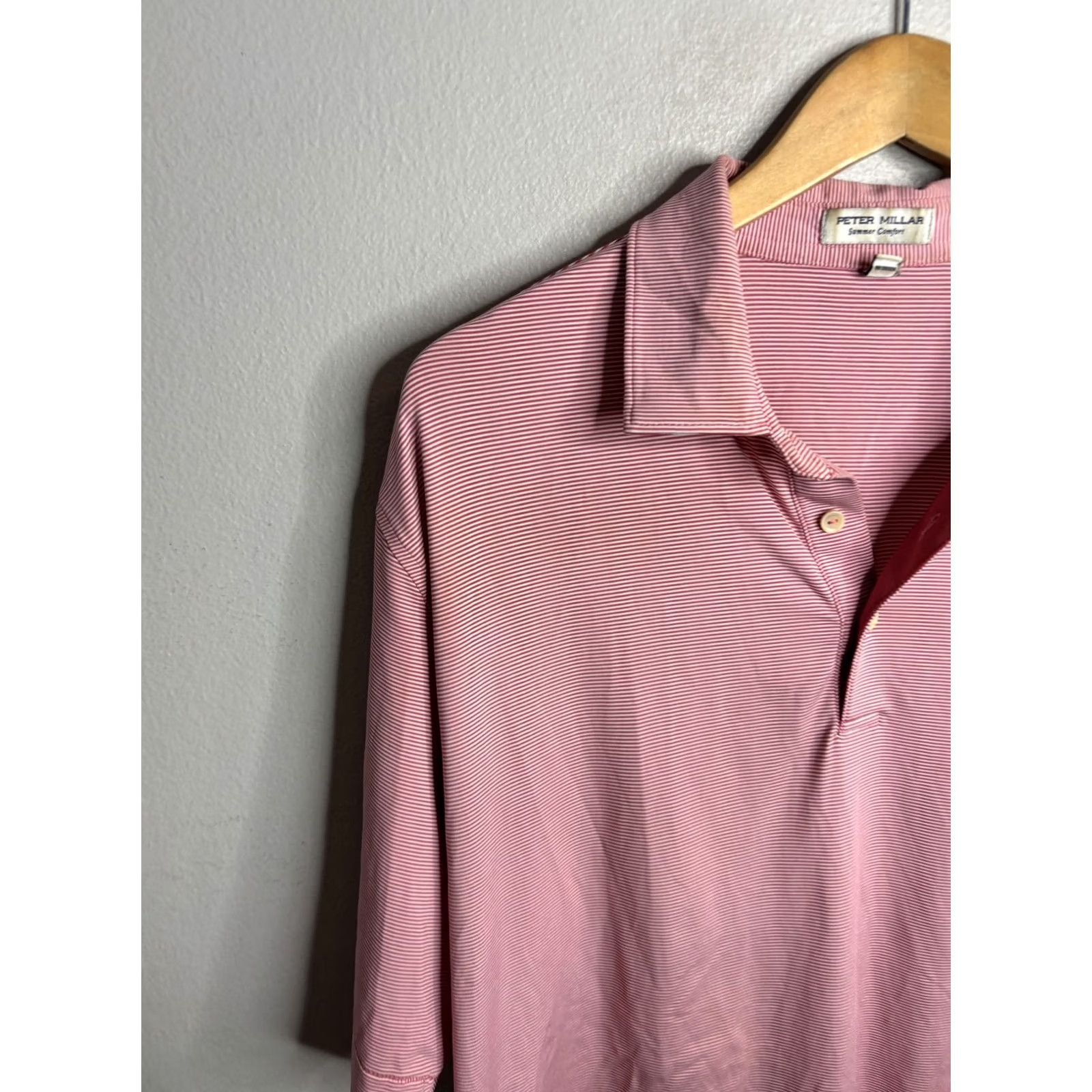 Peter Millar Peter Millar Polo Shirt Mens Large Pink Striped Summer Comfort Golf Size US L / EU 52-54 / 3 - 2 Thumbnail