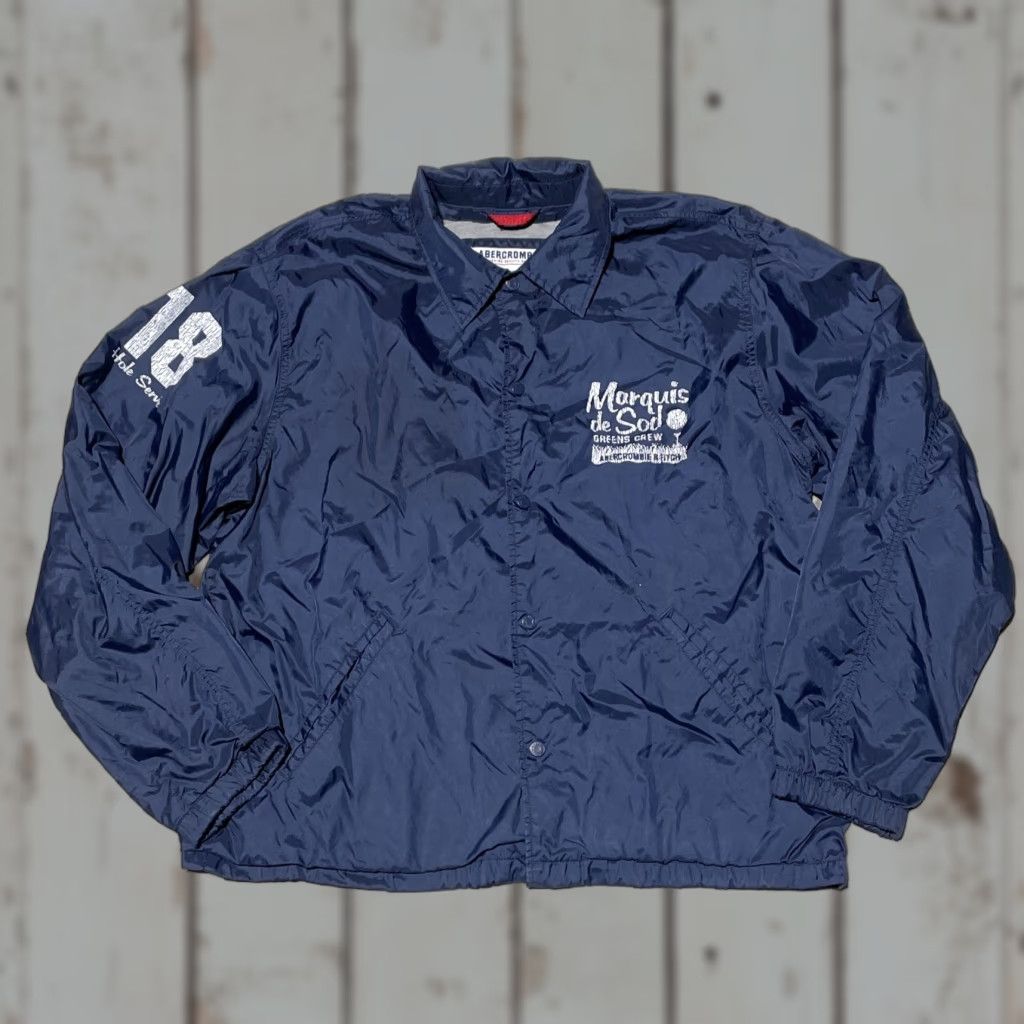 Abercrombie & Fitch VINTAGE Abercrombie & Fitch Jacket Men XL Windbreaker Golf Coat Nylon Satin Zip Pockets Logo Blue Marquis de Sod? Size US XL / EU 56 / 4 - 1 Thumbnail