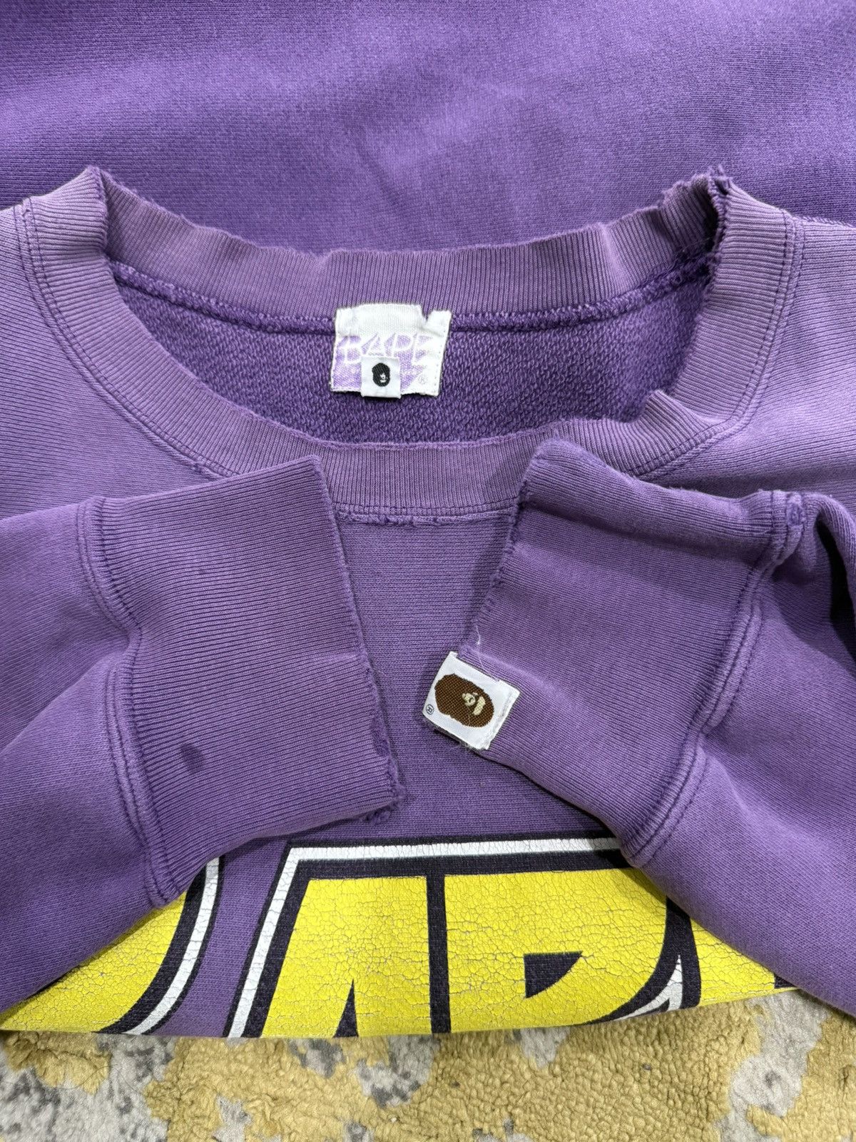 Bape Vintage Distress Purple Faded A Bathing Ape Size US L / EU 52-54 / 3 - 11 Thumbnail