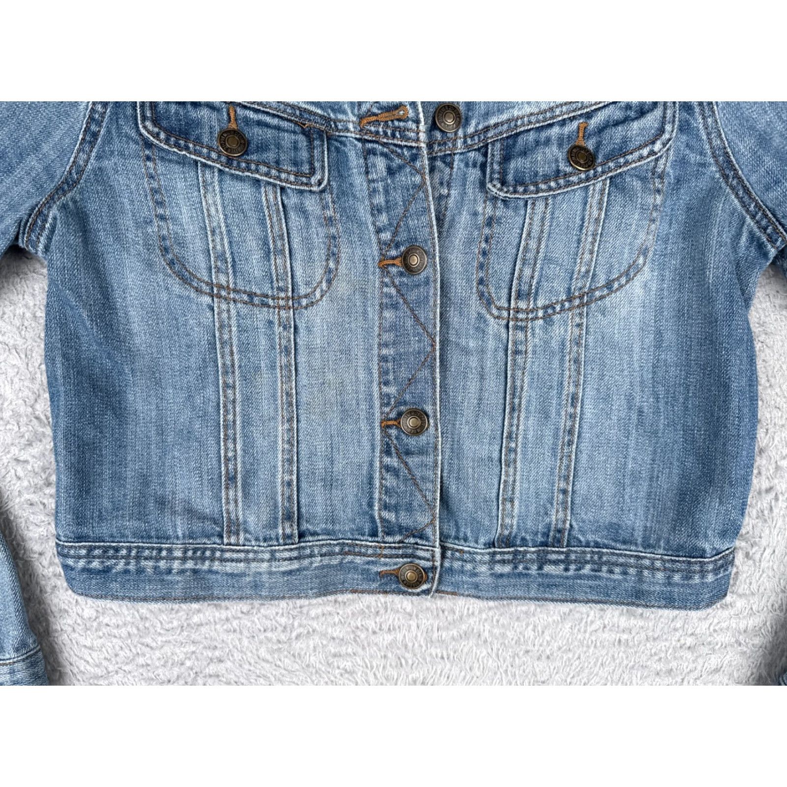 Forever 21 FOREVER 21 Denim Jacket Women's Large Blue Crop Button Up Classic 80s-90s Size 36" / US 14 / IT 50 - 5 Thumbnail
